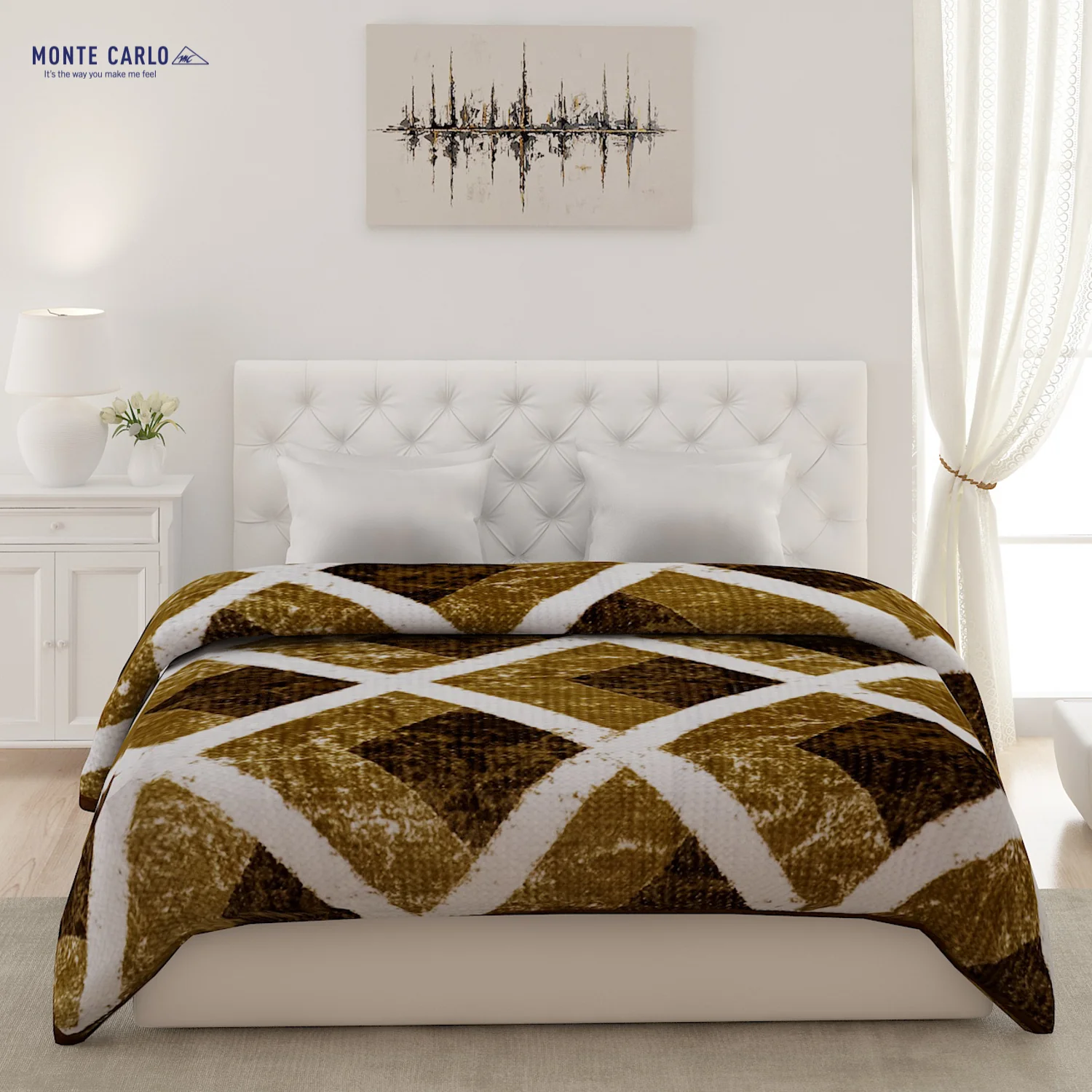 Printed Double Bed Blanket for Mild Winter -2 Ply - Image 2