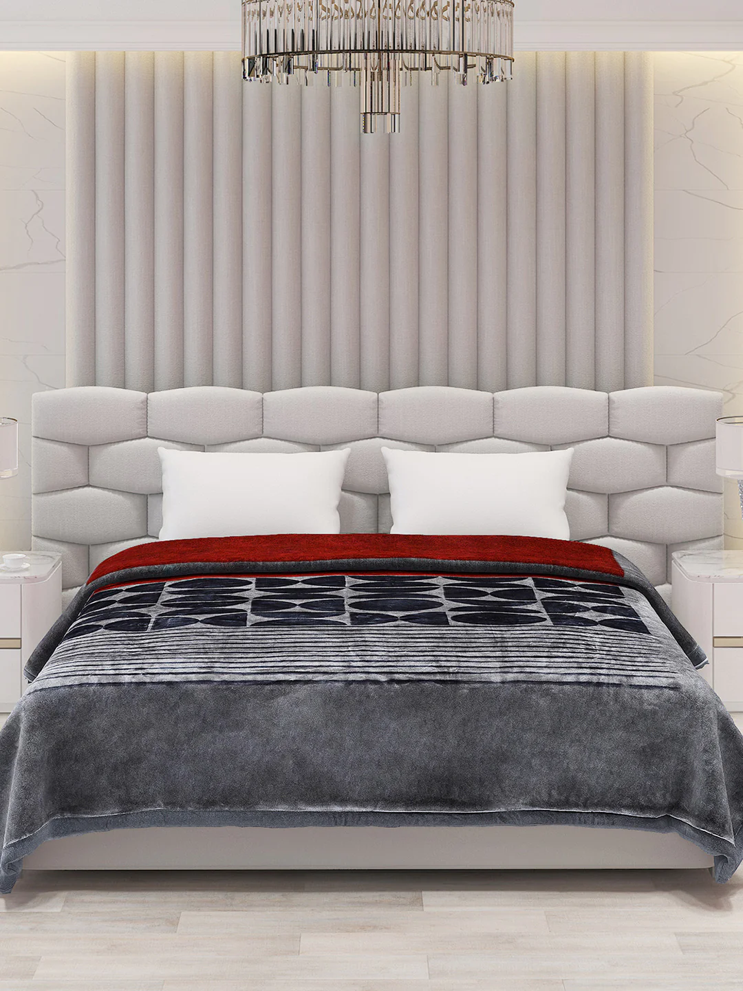 Printed Double Bed Blanket for Mild Winter -2 Ply - Image 2