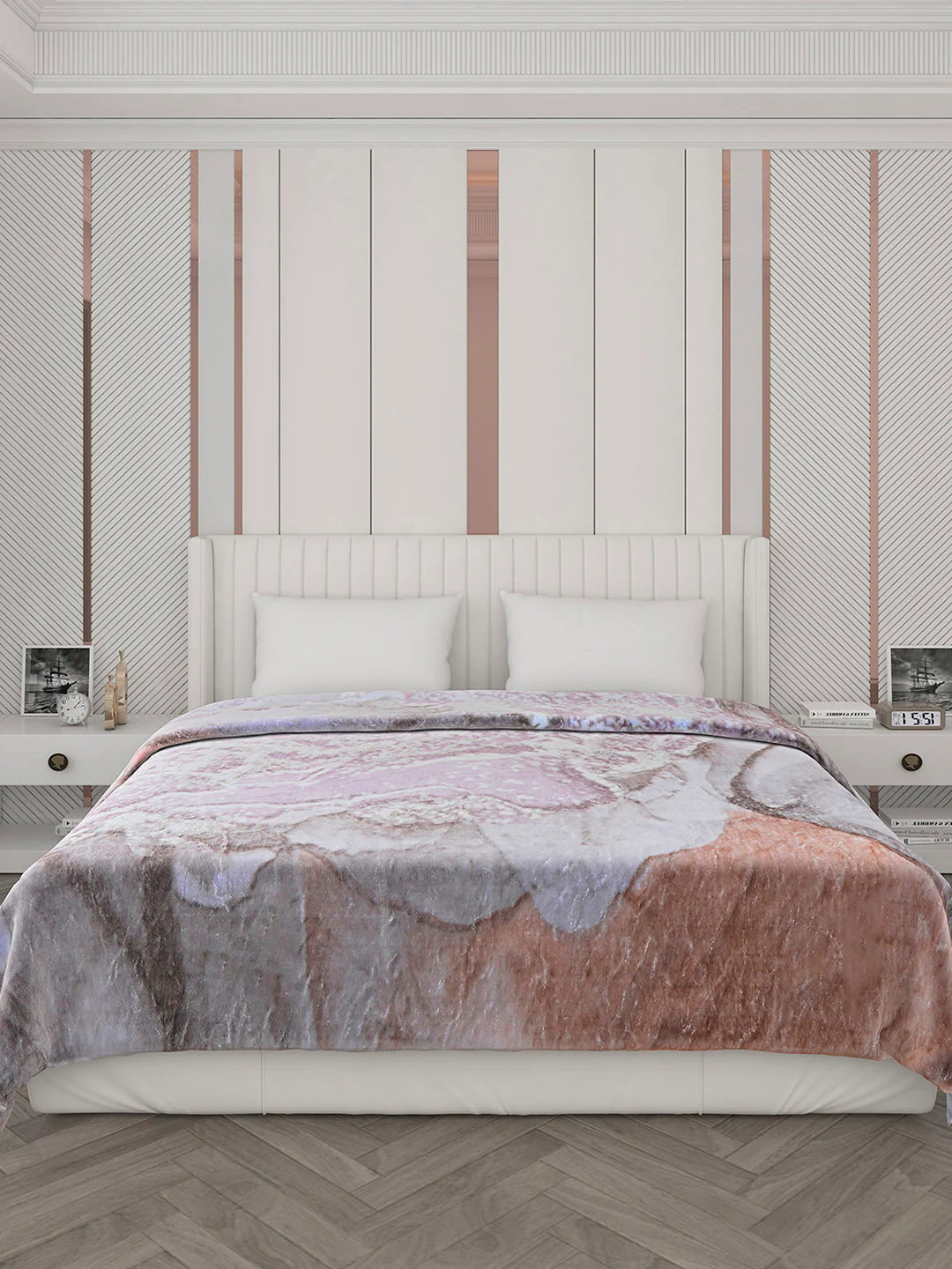 Printed Double Bed Blanket for Mild Winter -2 Ply - Image 2