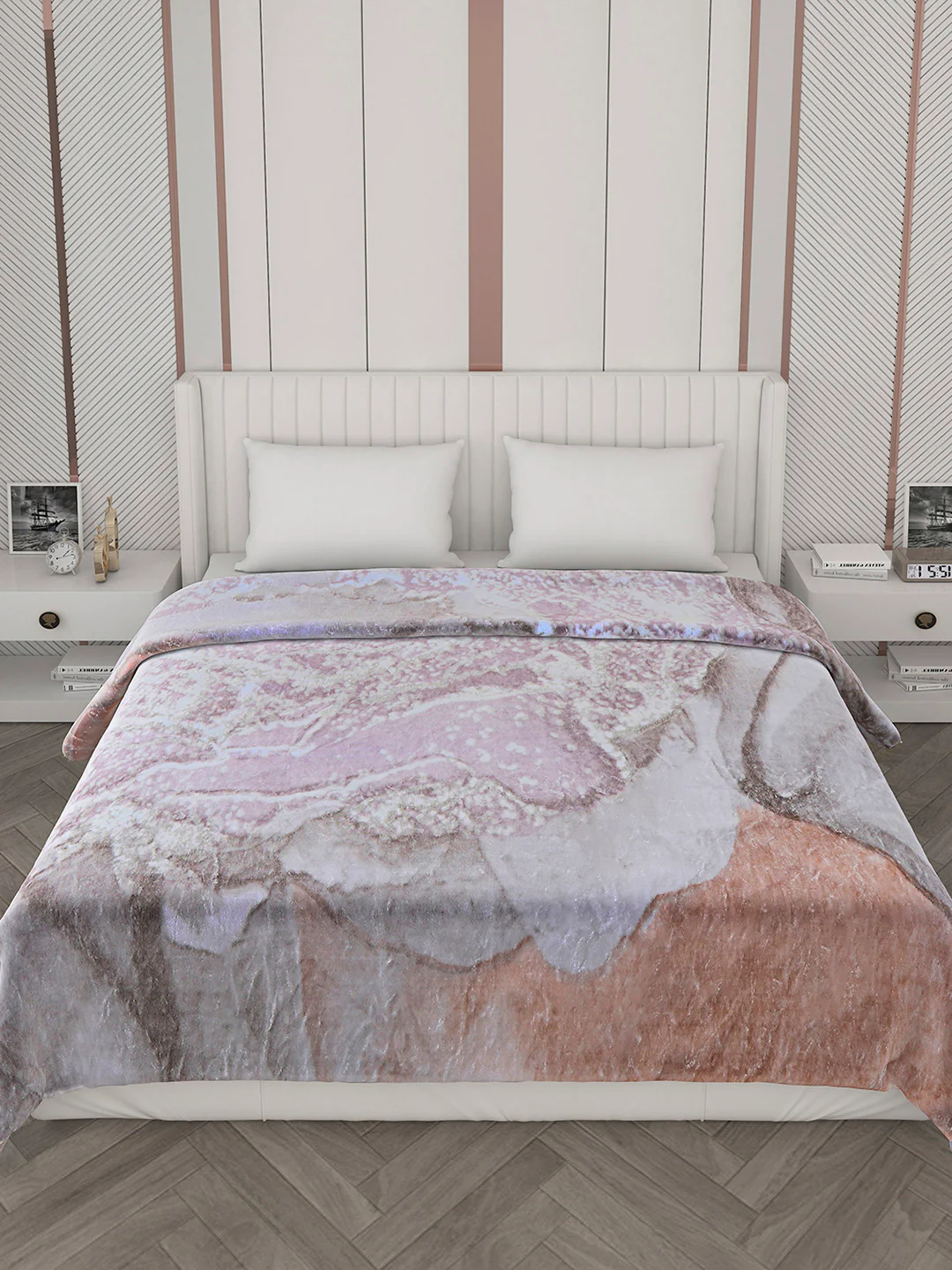 Printed Double Bed Blanket for Mild Winter -2 Ply - Image 3
