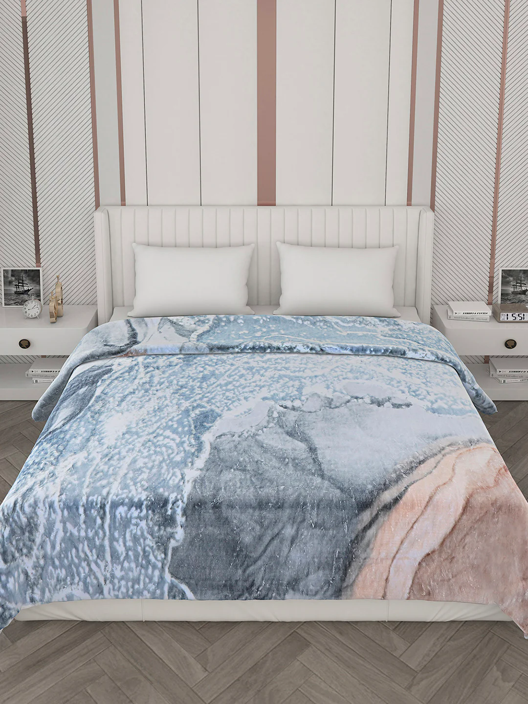 Printed Double Bed Blanket for Mild Winter -2 Ply - Image 3