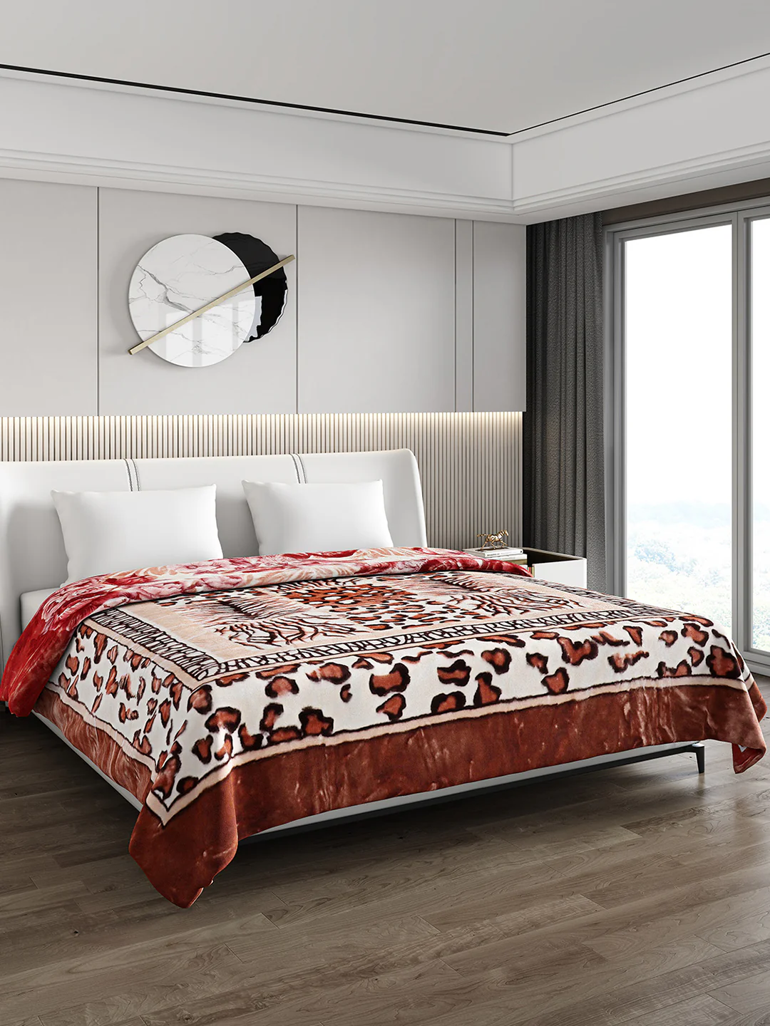 Printed Double Bed Blanket for Mild Winter -2 Ply - Image 5