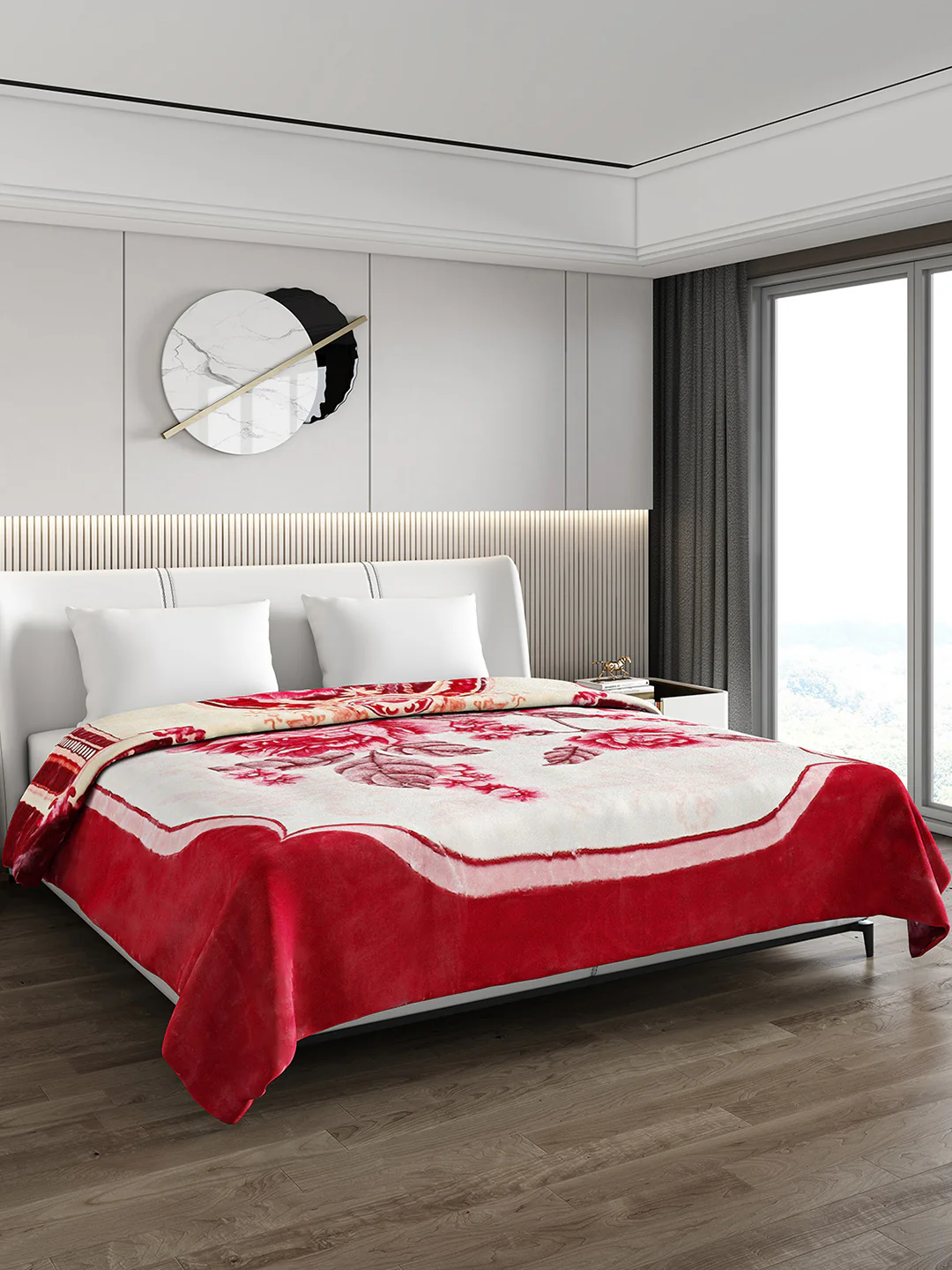 Printed Double Bed Blanket for Mild Winter -2 Ply - Image 5