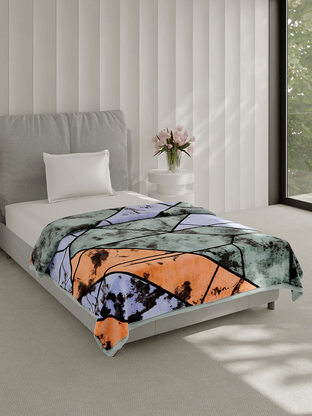 Printed Single Bed 1 Ply, 625 GSM Mink Blanket for Mild Winter - (Impact Pvc) - Image 4