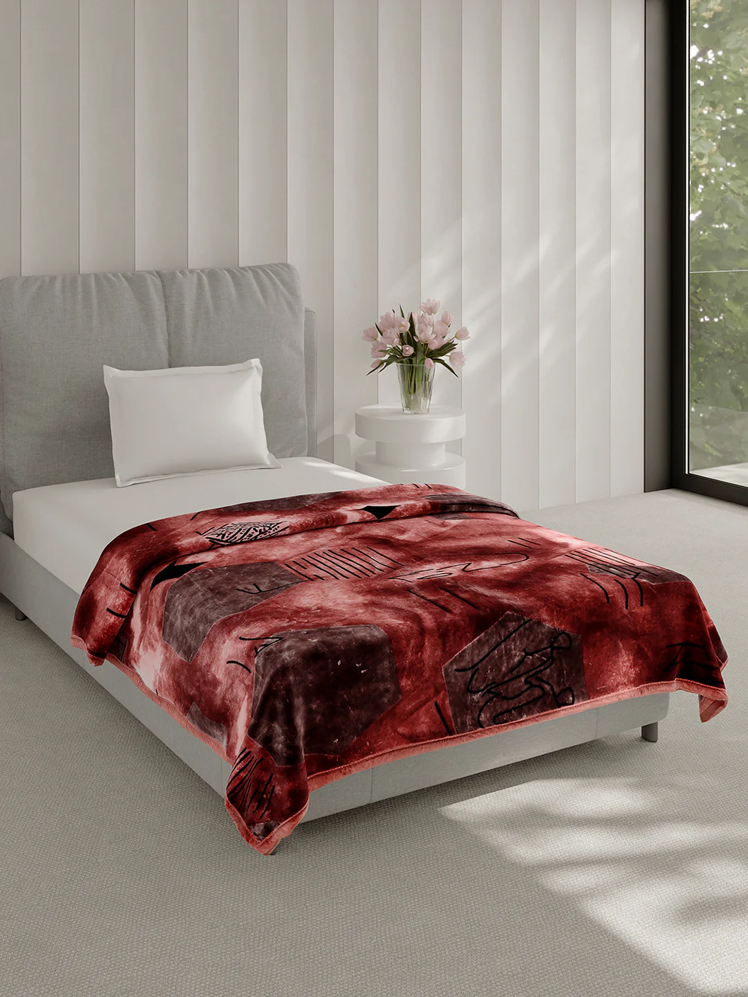 Printed Single Bed 1 Ply, 625 GSM Mink Blanket for Mild Winter - (Impact Pvc) - Image 4