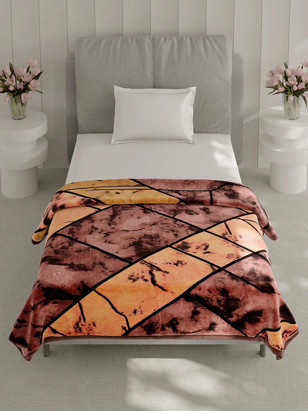Printed Single Bed 1 Ply, 625 GSM Mink Blanket for Mild Winter - (Impact Pvc) - Image 3