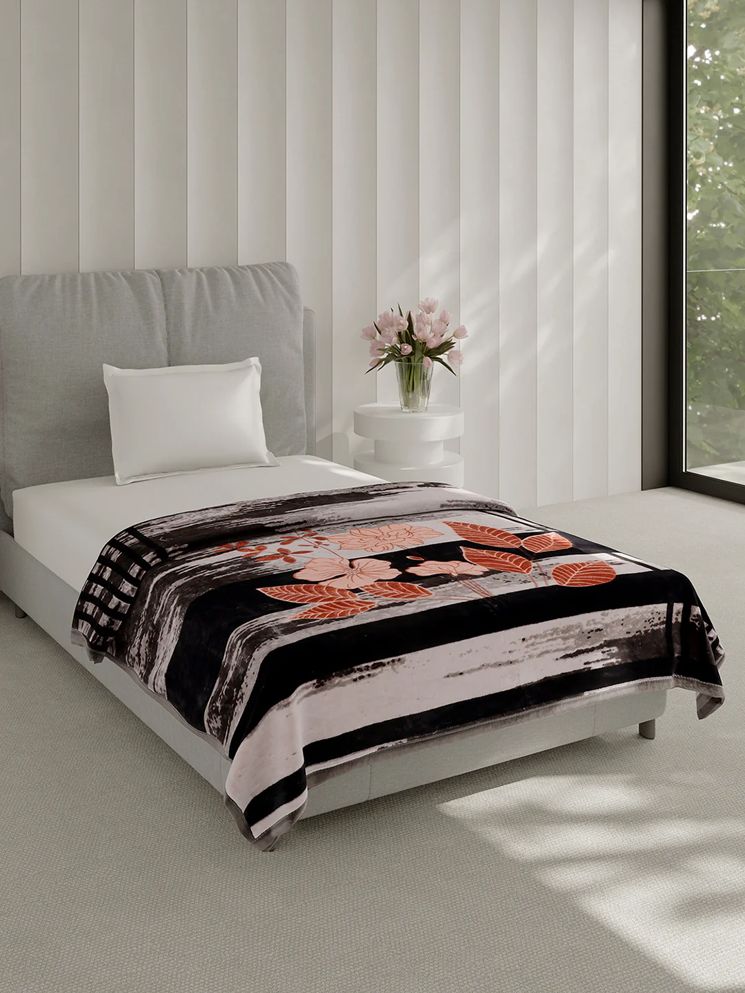 Printed Single Bed 1 Ply Blanket for Heavy Winter - (Soulmate) - Image 4