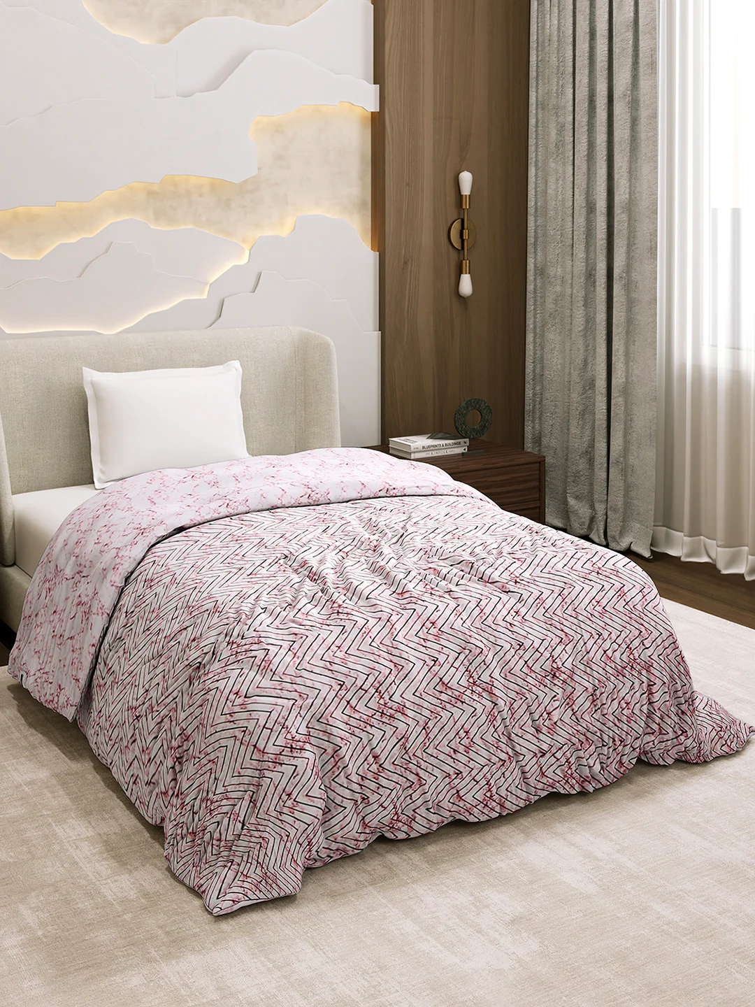 Printed Single Bed 1 Ply Dohar for Mild Winter - (Daisy) - Image 4