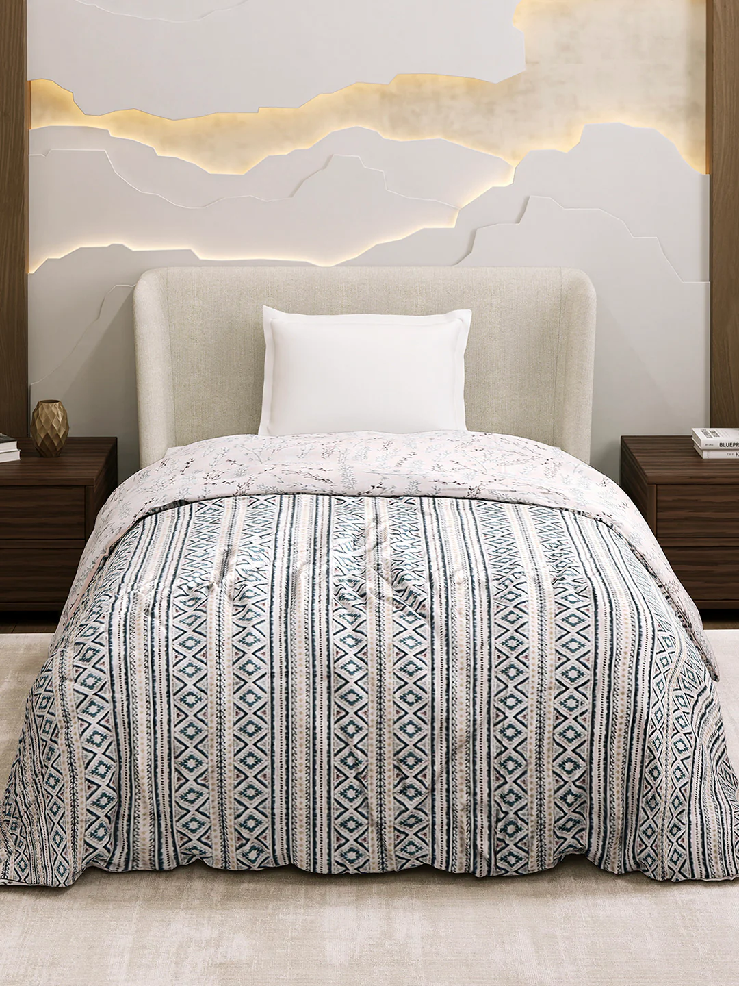 Printed Single Bed 1 Ply Dohar for Mild Winter - (Daisy) - Image 2