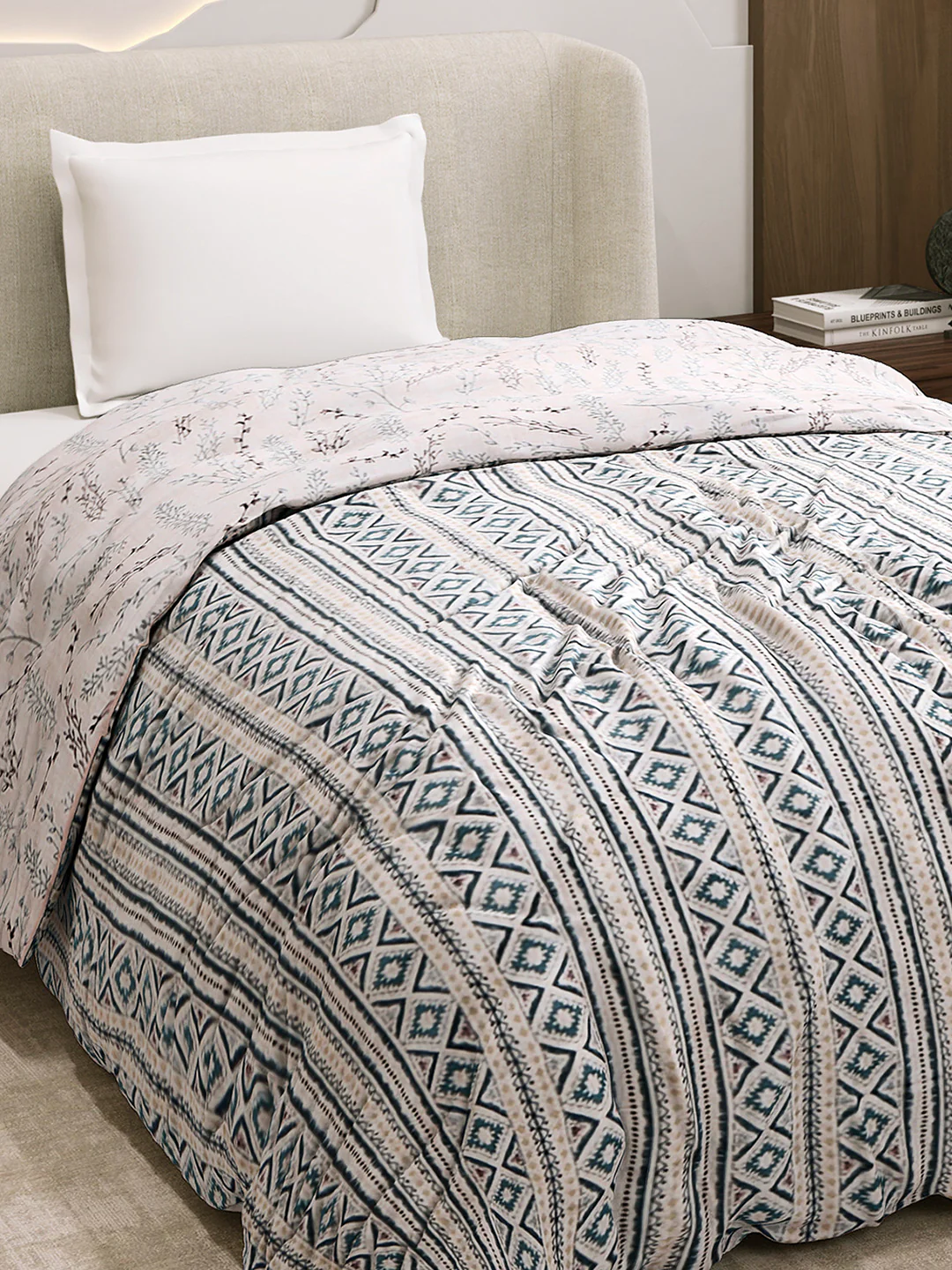Printed Single Bed 1 Ply Dohar for Mild Winter - (Daisy) - Image 6