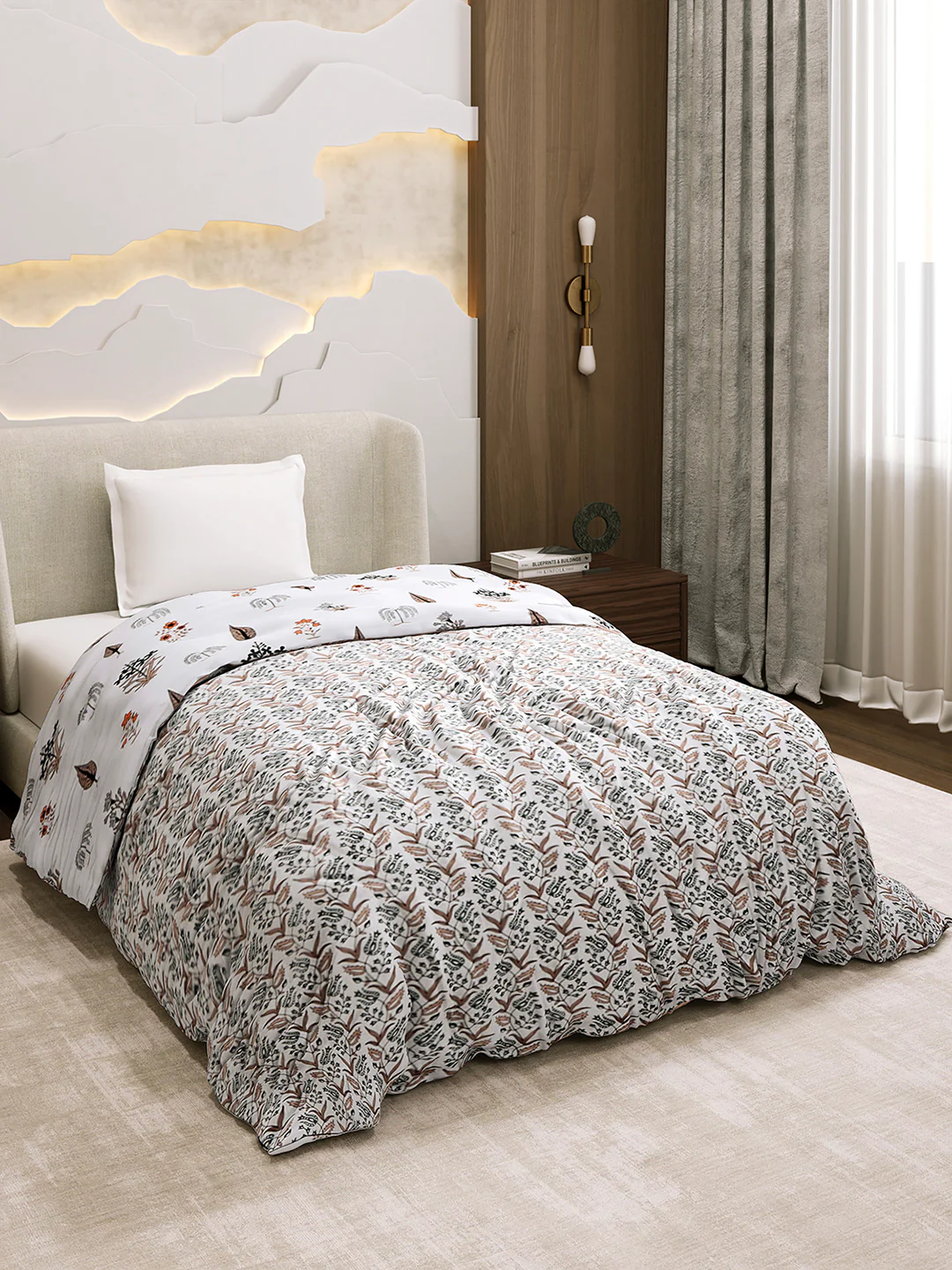 Printed Single Bed 1 Ply Dohar for Mild Winter - (Daisy) - Image 5