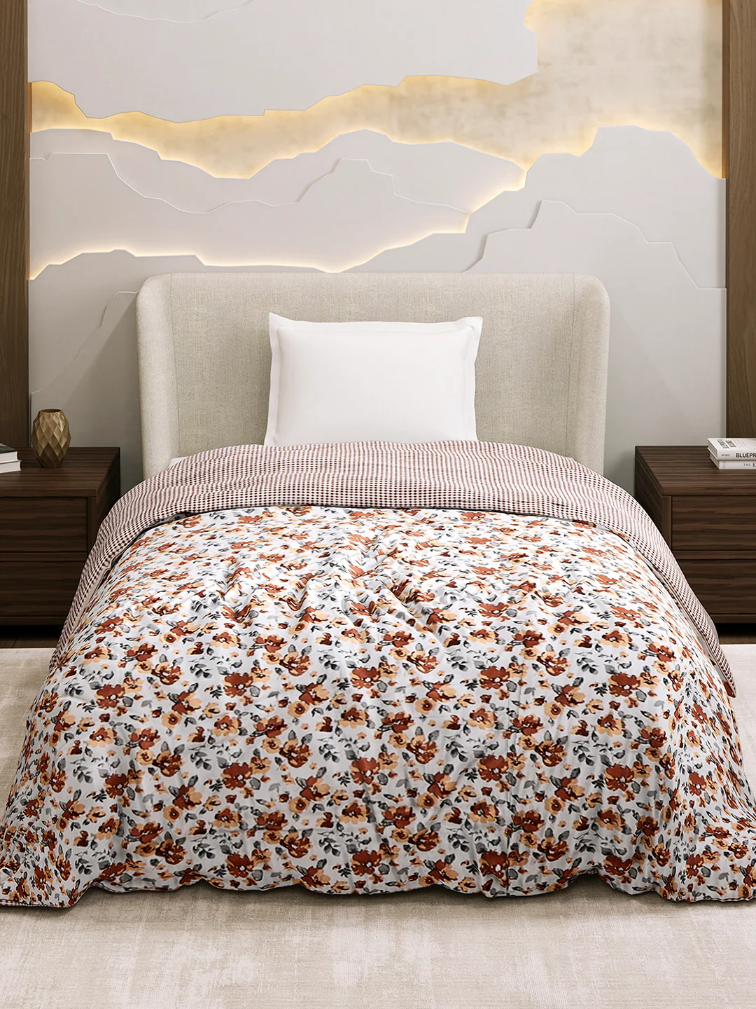 Printed Single Bed 1 Ply Dohar for Mild Winter - (Daisy) - Image 2