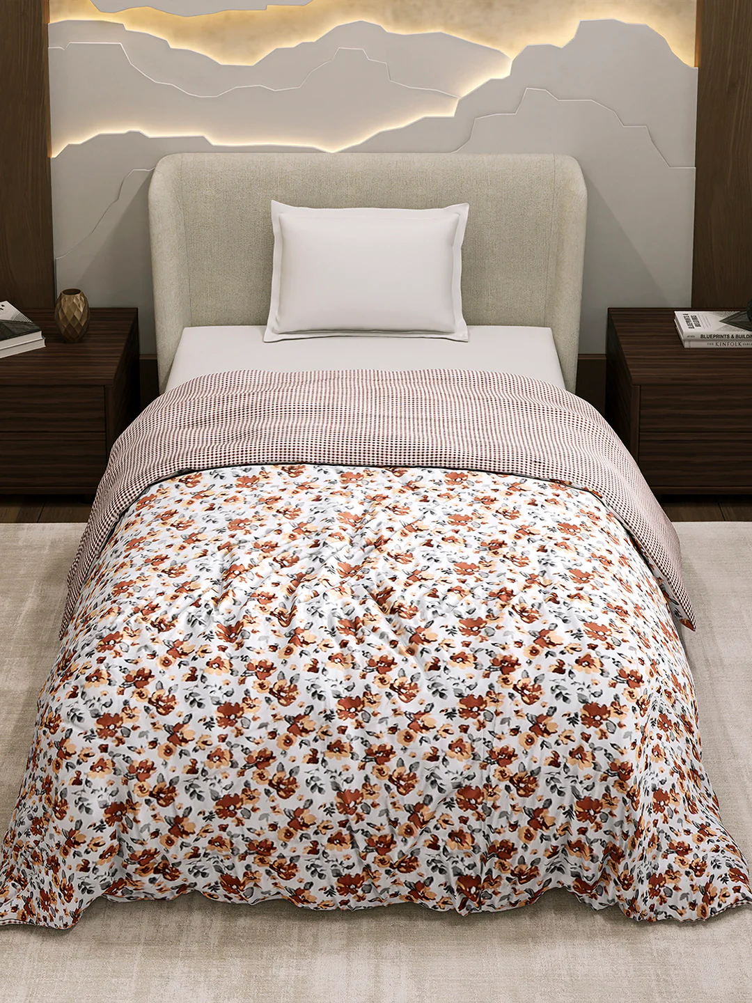 Printed Single Bed 1 Ply Dohar for Mild Winter - (Daisy) - Image 3