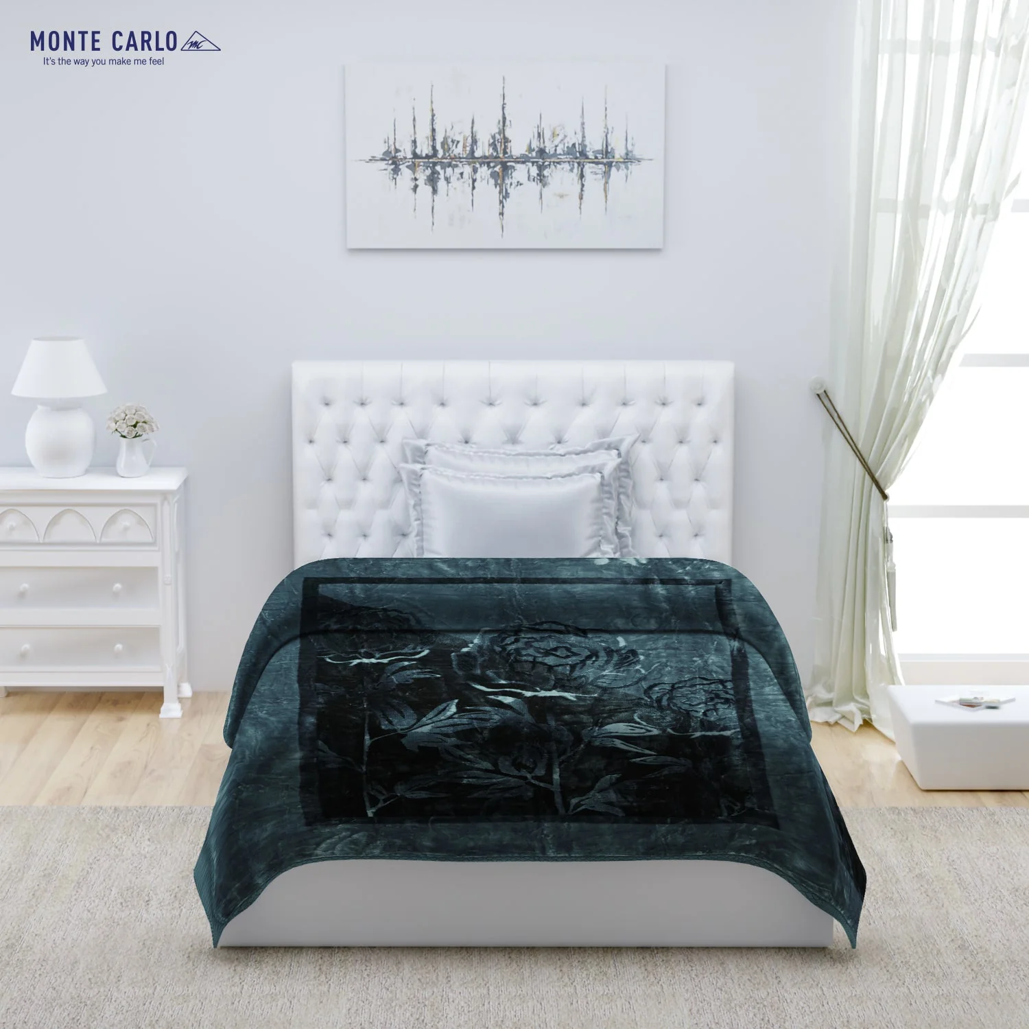 Printed Single Bed 1022 GSM Blanket Lucas 2 Ply (Weight 3.6 kg) - Image 2