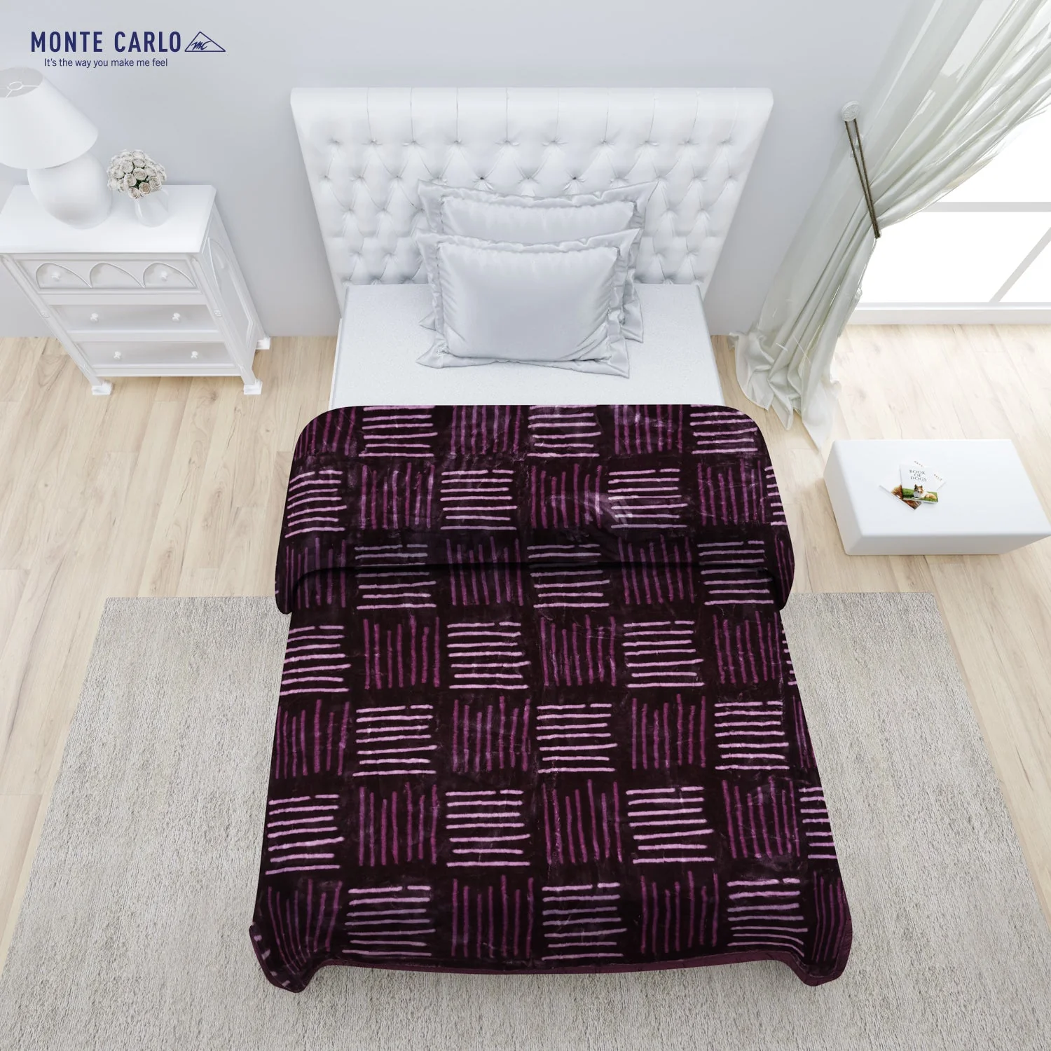 Printed Single Bed 1022 GSM Blanket Lucas 2 Ply (Weight 3.6 kg) - Image 3