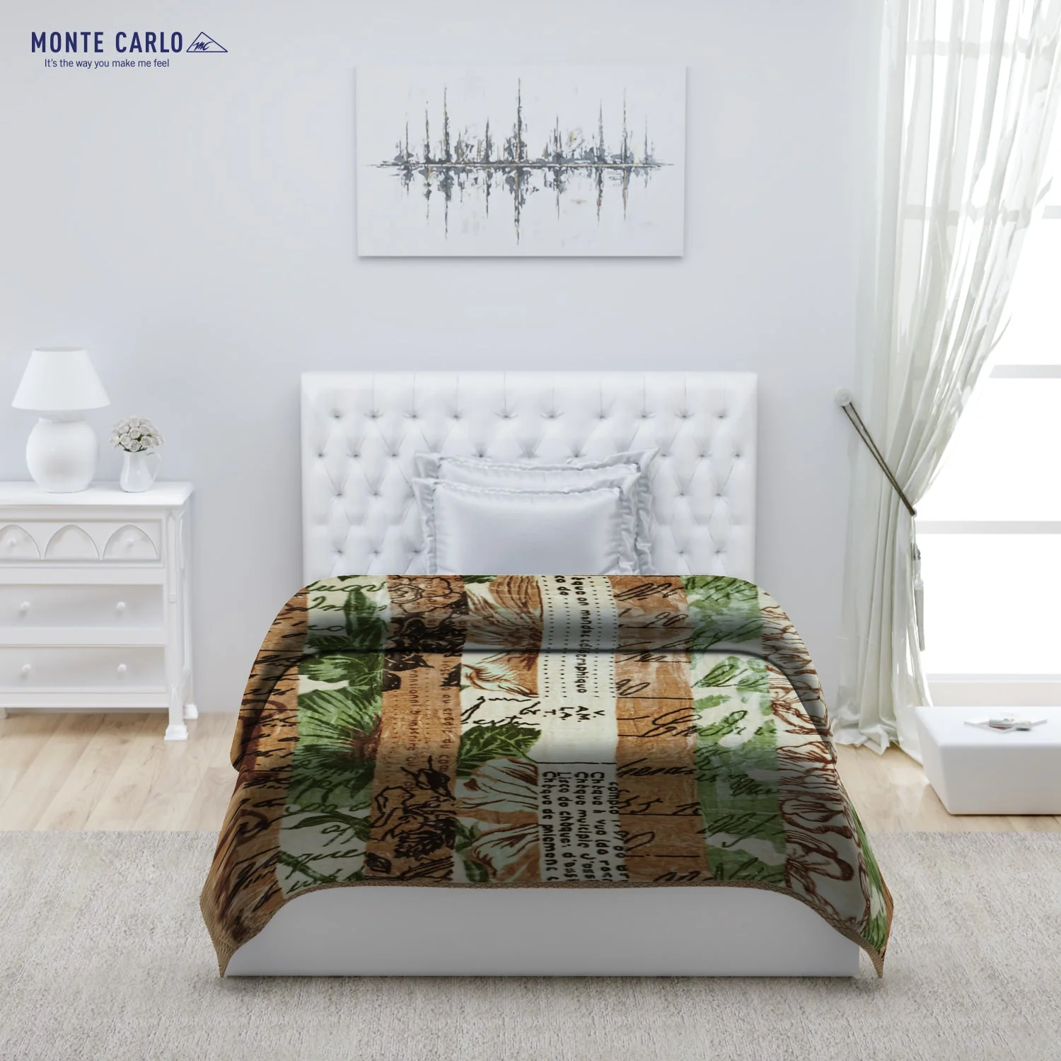 Printed Single Bed 1022 GSM Blanket Lucas 2 Ply (Weight 3.6 kg) - Image 2