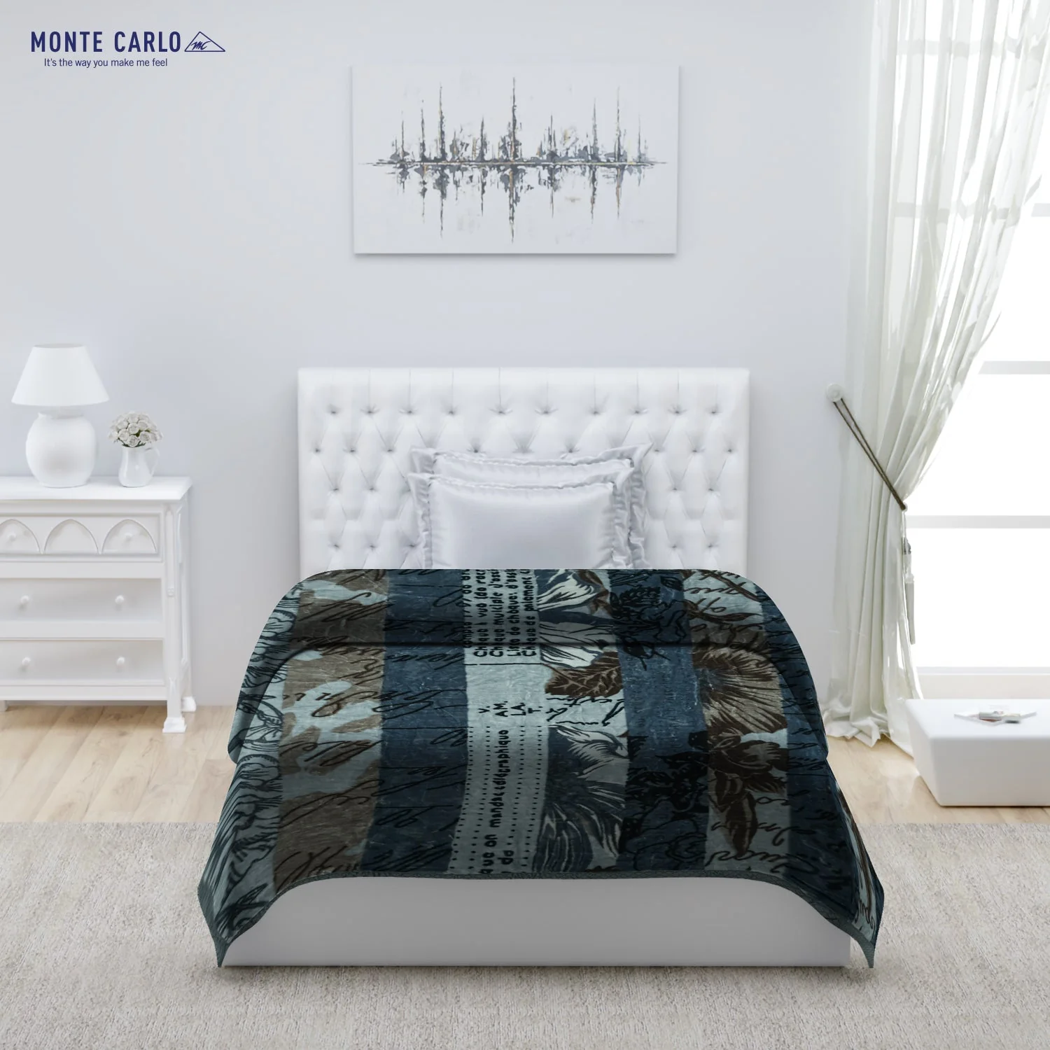 Printed Single Bed 1022 GSM Blanket Lucas 2 Ply (Weight 3.6 kg) - Image 2