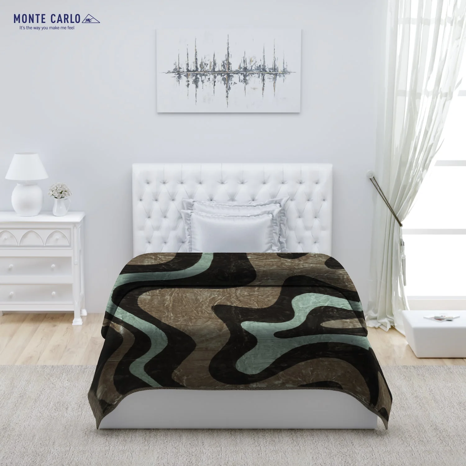 Printed Single Bed 1022 GSM Blanket Lucas 2 Ply (Weight 3.6 kg) - Image 2