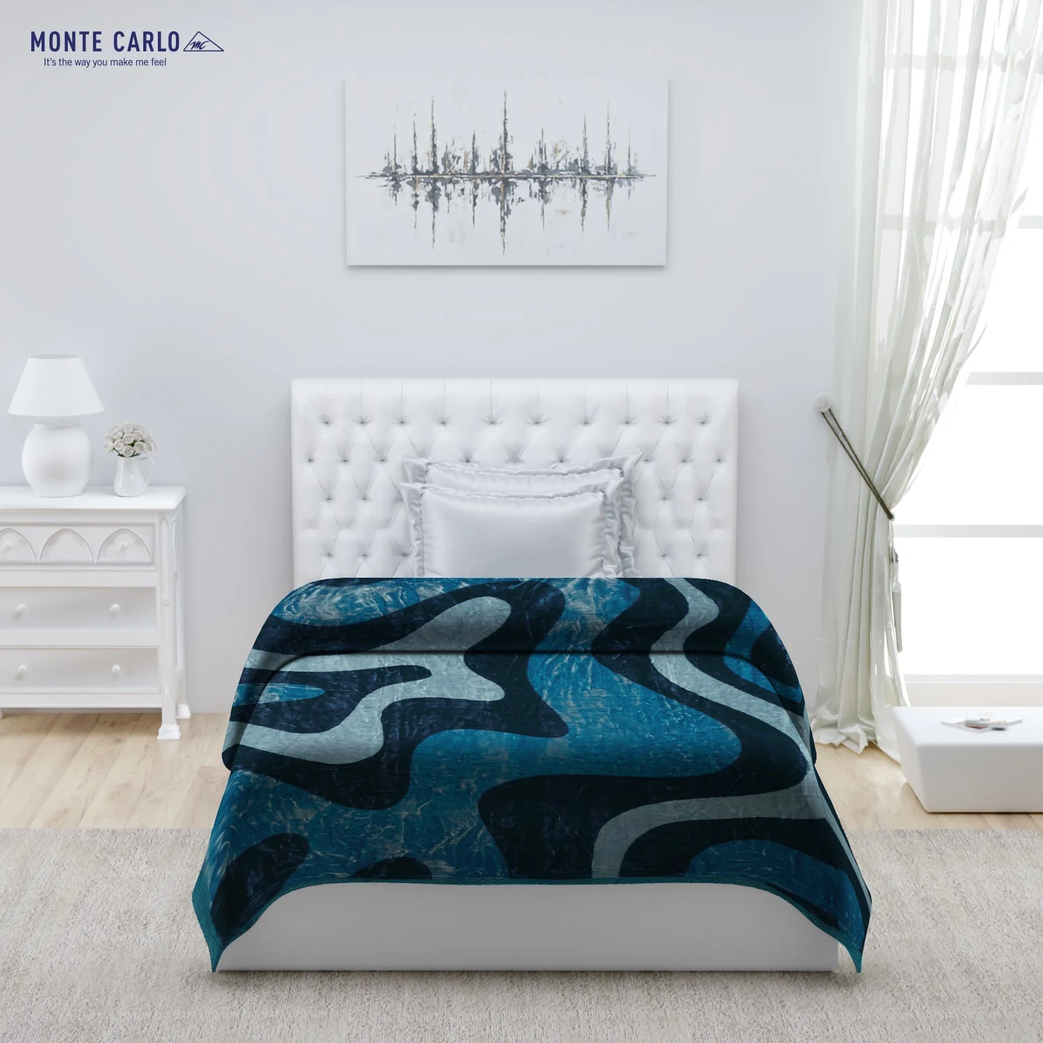 Printed Single Bed 1022 GSM Blanket Lucas 2 Ply (Weight 3.6 kg) - Image 2