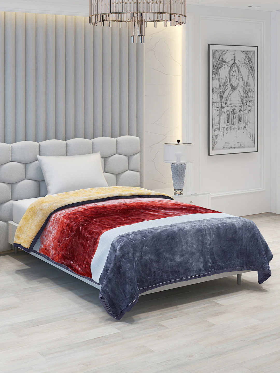 Printed Single Bed 1051 GSM Blanket Bling 2 Ply (Weight 3.7 kg) - Image 4