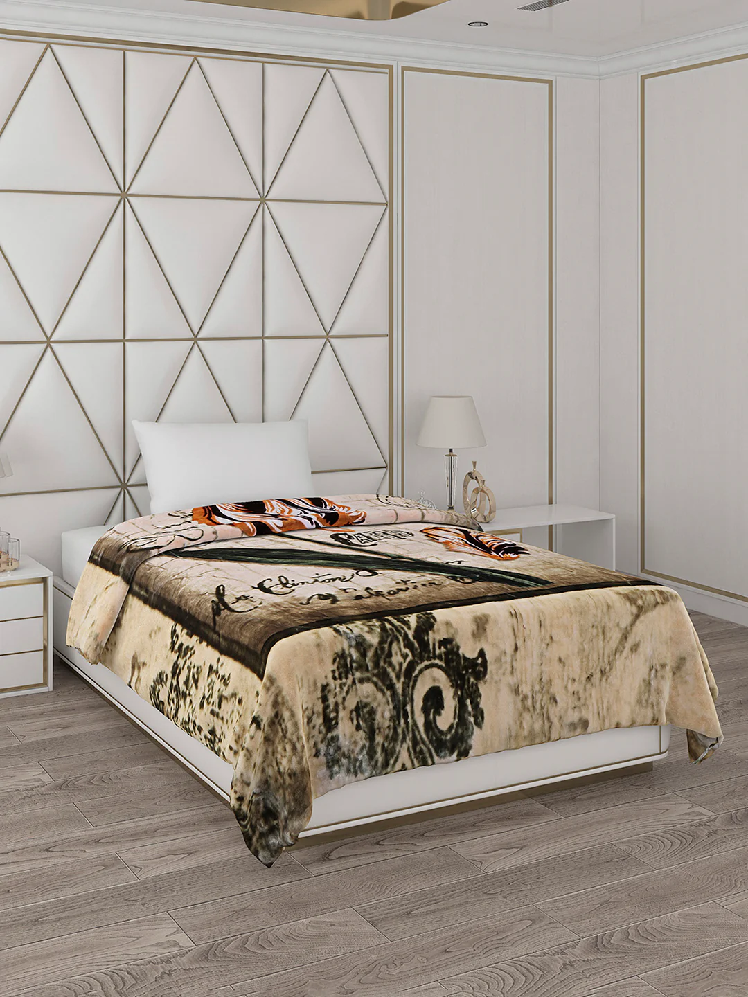 Printed Single Bed 1051 GSM Blanket Pearl 2 Ply (Weight 3.7 kg) - Image 2