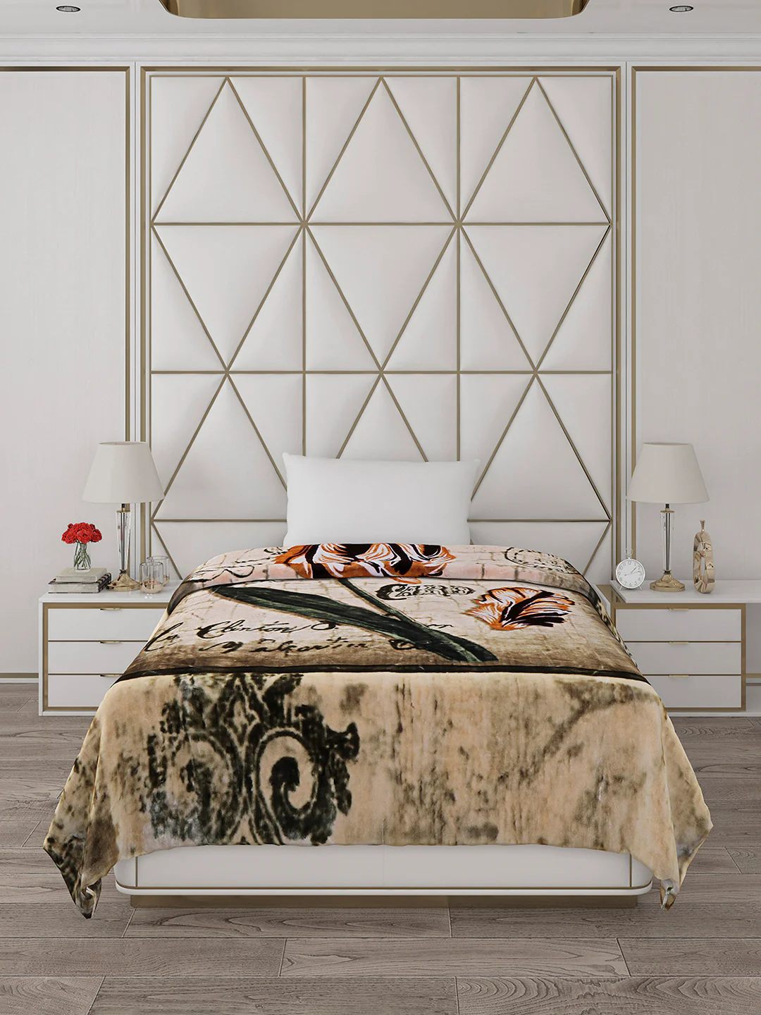 Printed Single Bed 1051 GSM Blanket Pearl 2 Ply (Weight 3.7 kg) - Image 3