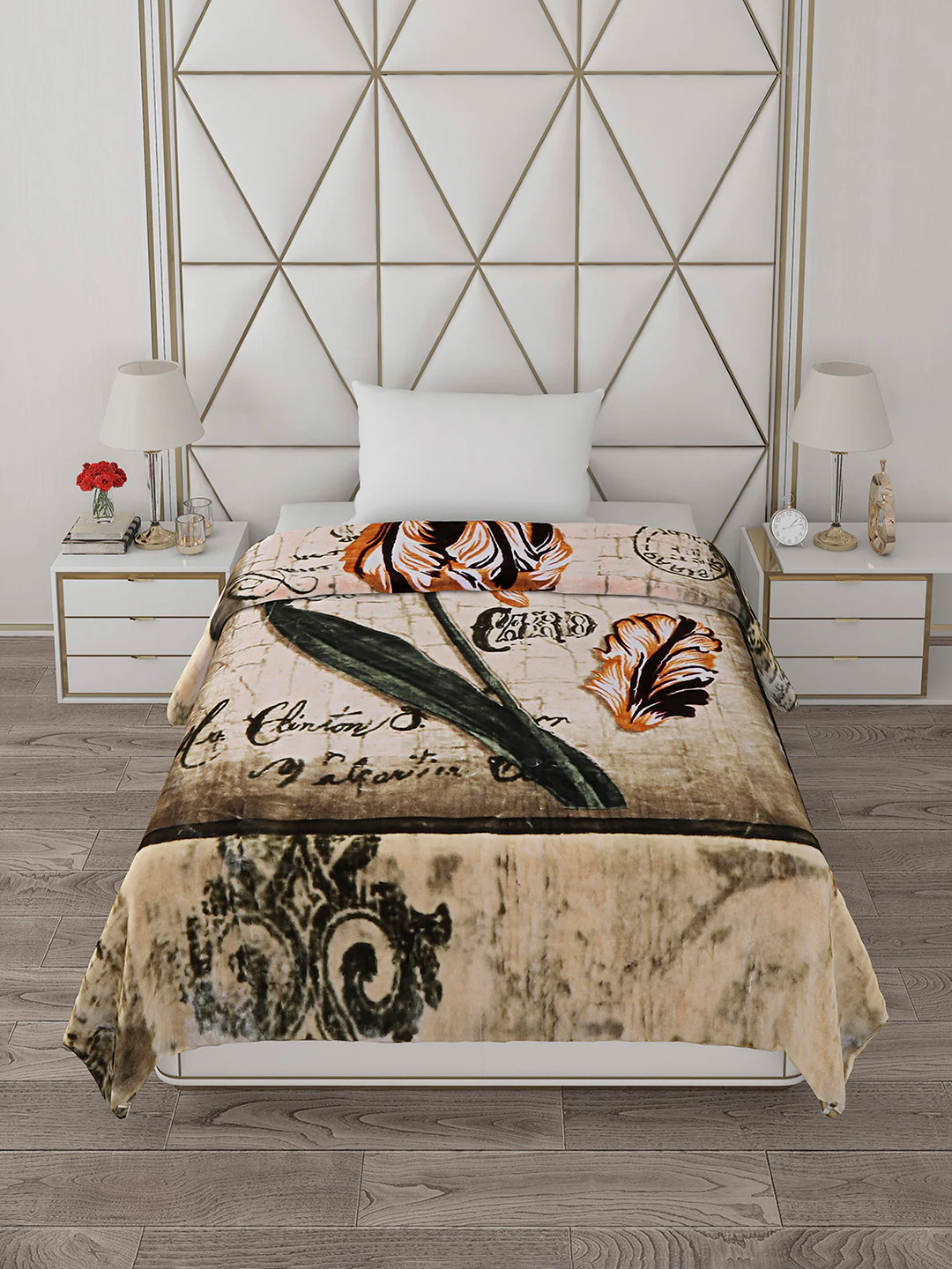 Printed Single Bed 1051 GSM Blanket Pearl 2 Ply (Weight 3.7 kg) - Image 4