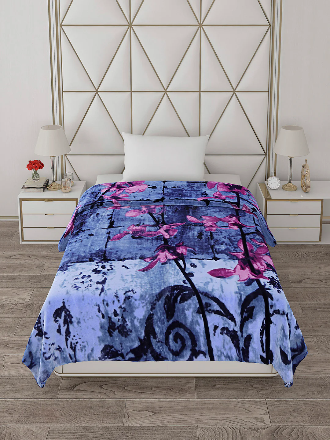Printed Single Bed 1051 GSM Blanket Pearl 2 Ply (Weight 3.7 kg) - Image 4