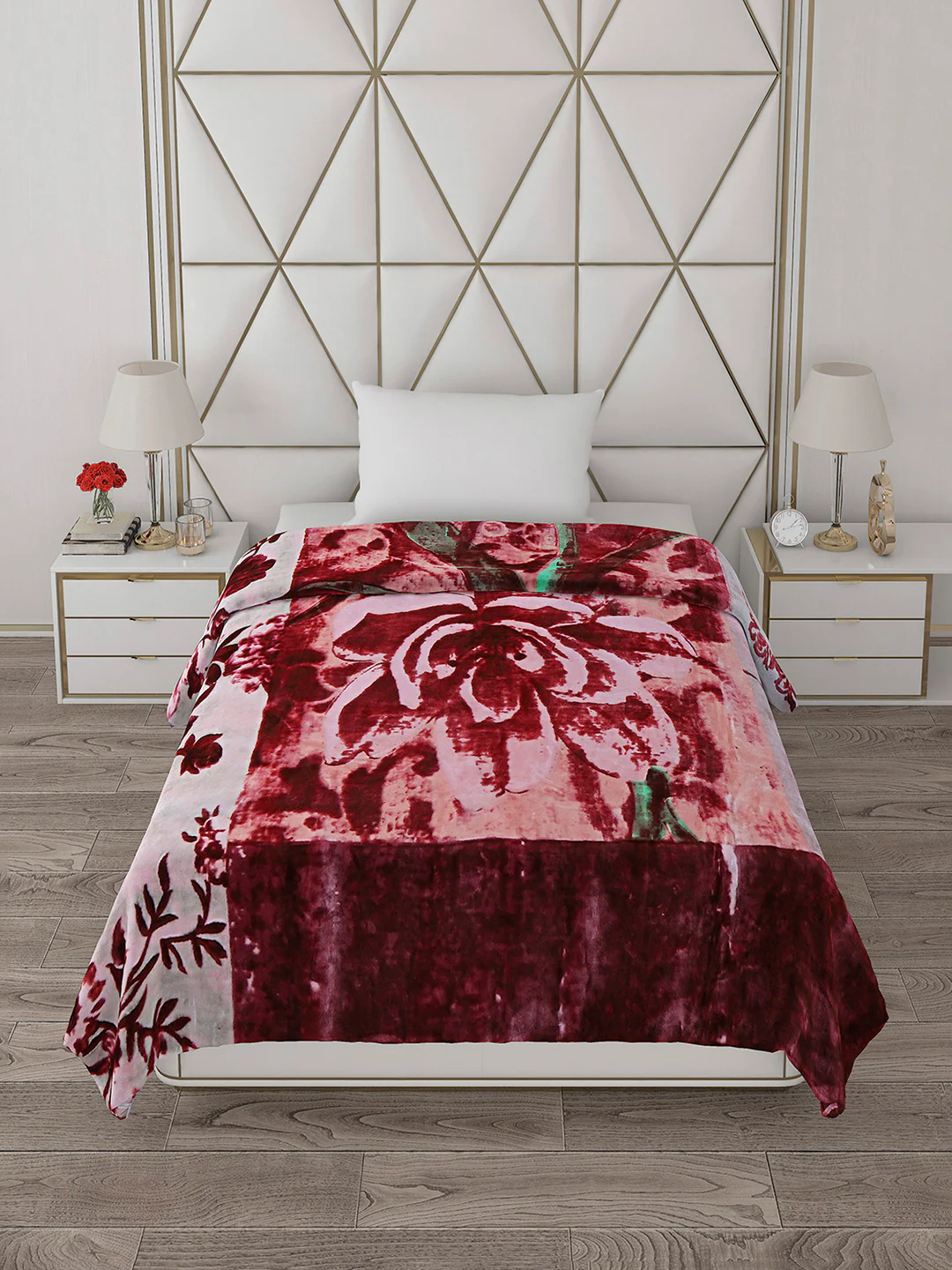 Printed Single Bed 1051 GSM Blanket Pearl 2 Ply (Weight 3.7 kg) - Image 4