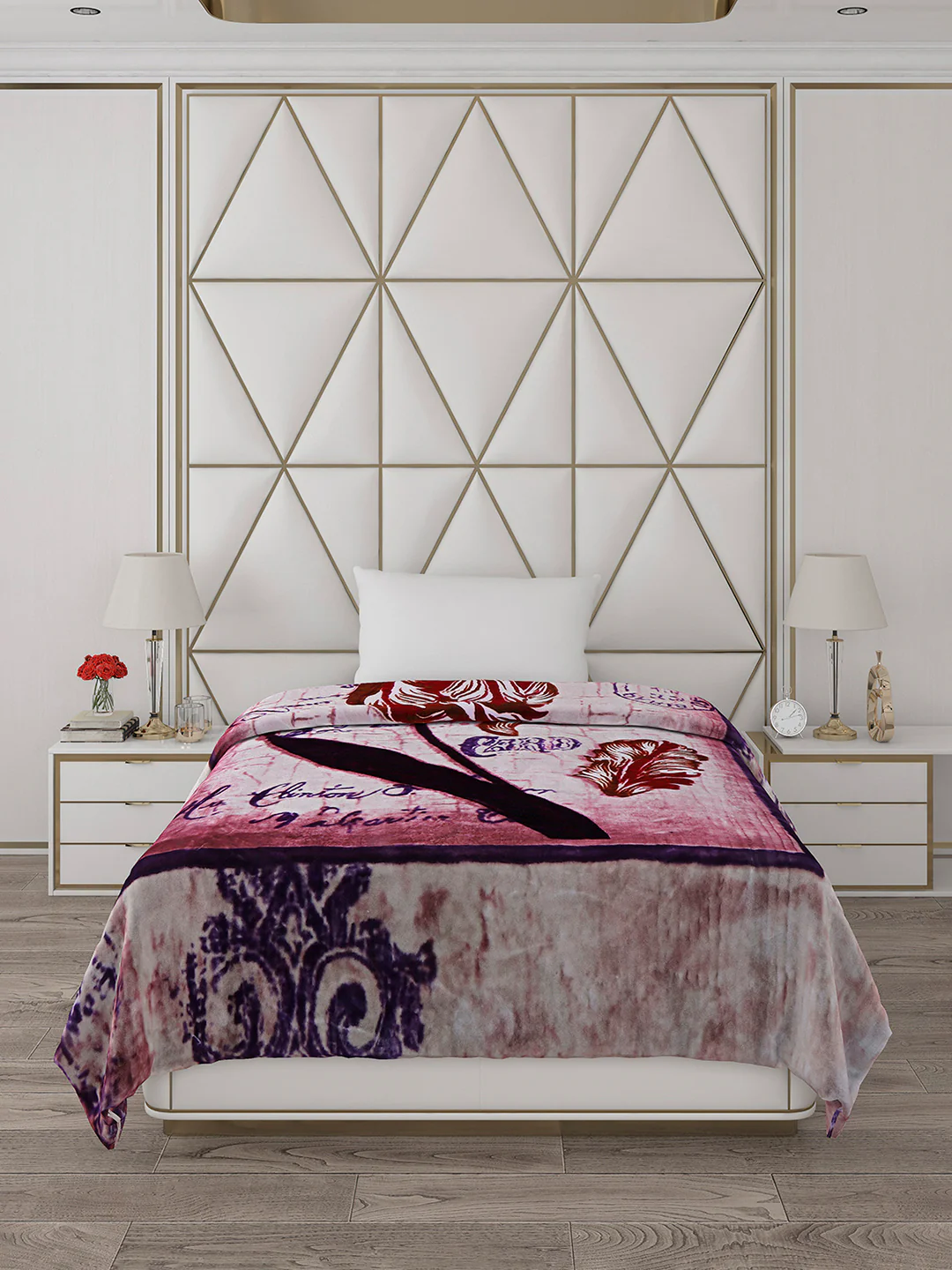 Printed Single Bed 1051 GSM Blanket Pearl 2 Ply (Weight 3.7 kg) - Image 3