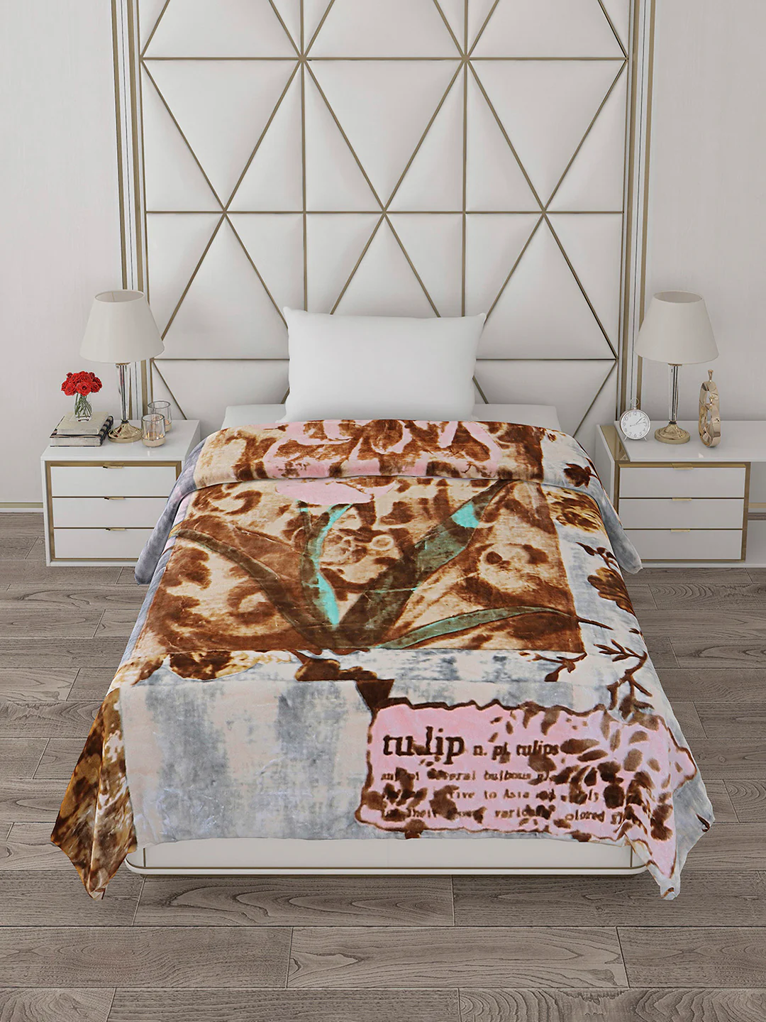 Printed Single Bed 1051 GSM Blanket Pearl 2 Ply (Weight 3.7 kg) - Image 3