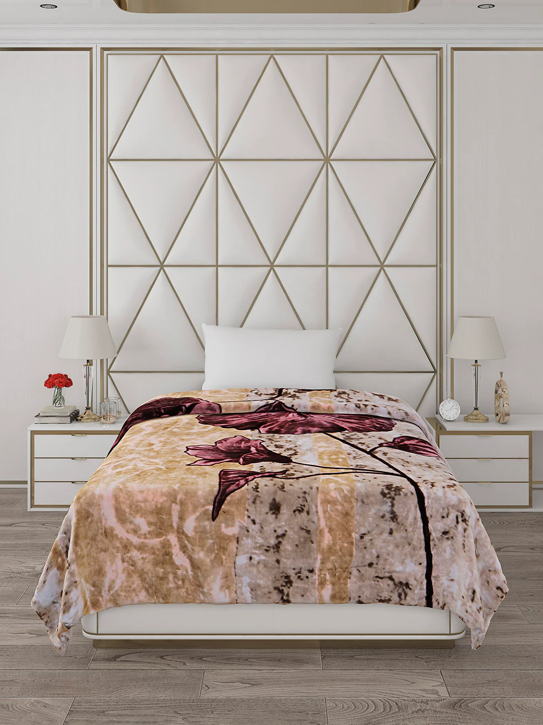 Printed Single Bed 1051 GSM Blanket Pearl 2 Ply (Weight 3.7 kg) - Image 2