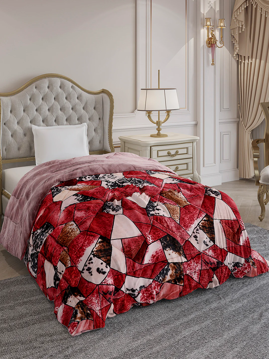 Printed Single Bed 1155 GSM Comforter for Winter - (Dixie) - Image 4