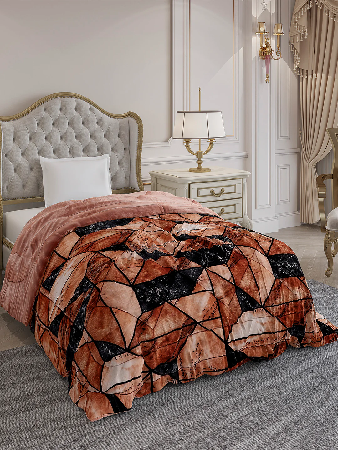 Printed Single Bed 1155 GSM Comforter for Winter - (Dixie) - Image 4