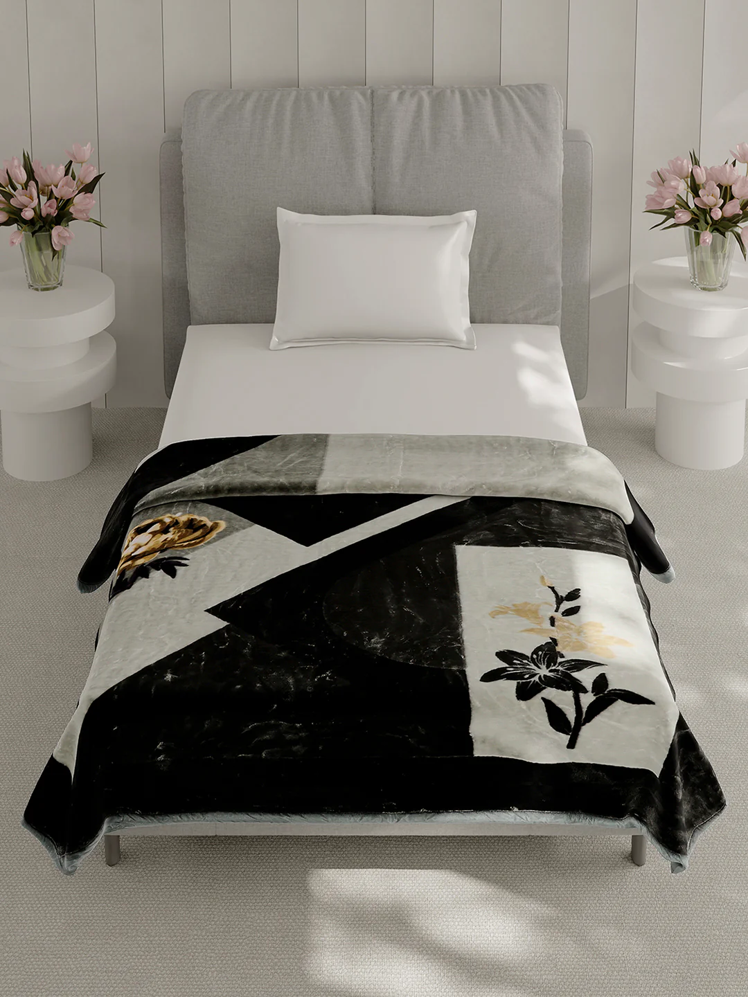 Printed Single Bed 2 Ply, 895 GSM Blanket for Heavy Winter - (Lavish Pvc) - Image 3