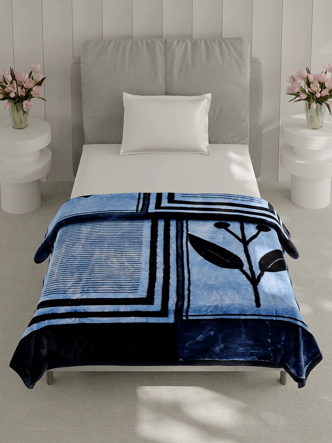 Printed Single Bed 2 Ply, 895 GSM Blanket for Heavy Winter - (Lavish Pvc) - Image 3