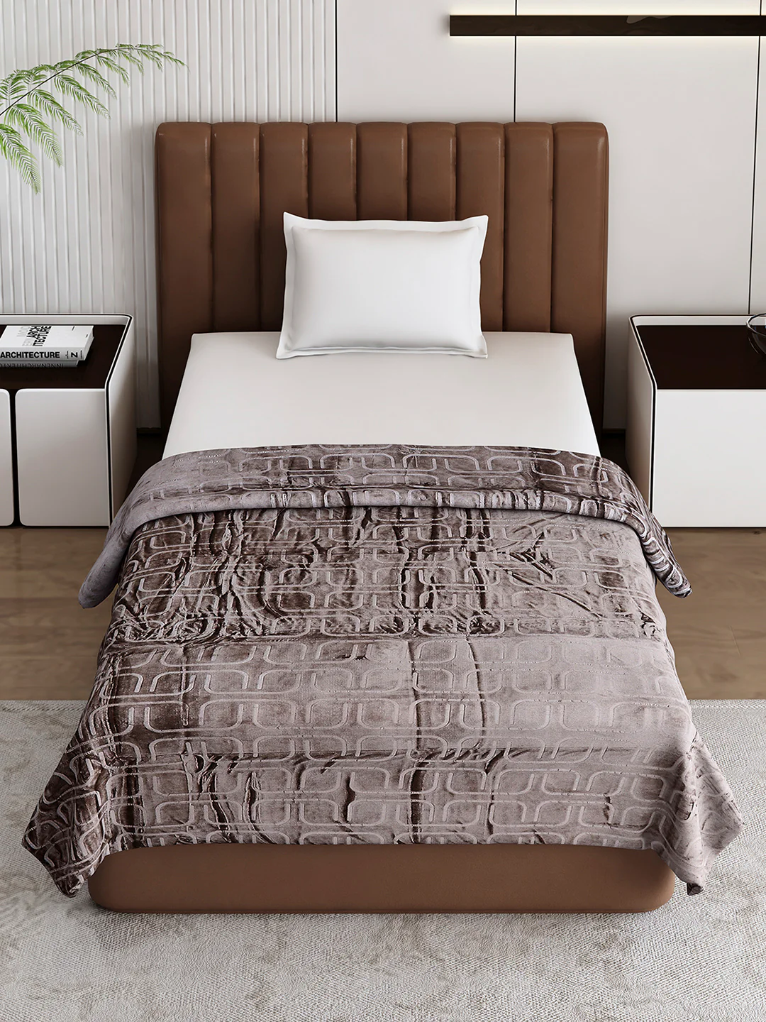 Printed Single Bed 210 GSM Blanket for AC Room - (Terra) - Image 2