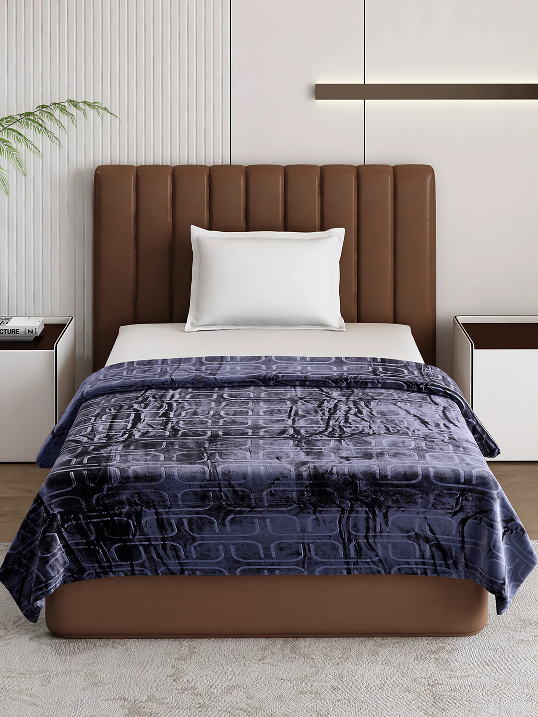 Printed Single Bed 210 GSM Blanket for AC Room - (Terra) - Image 3
