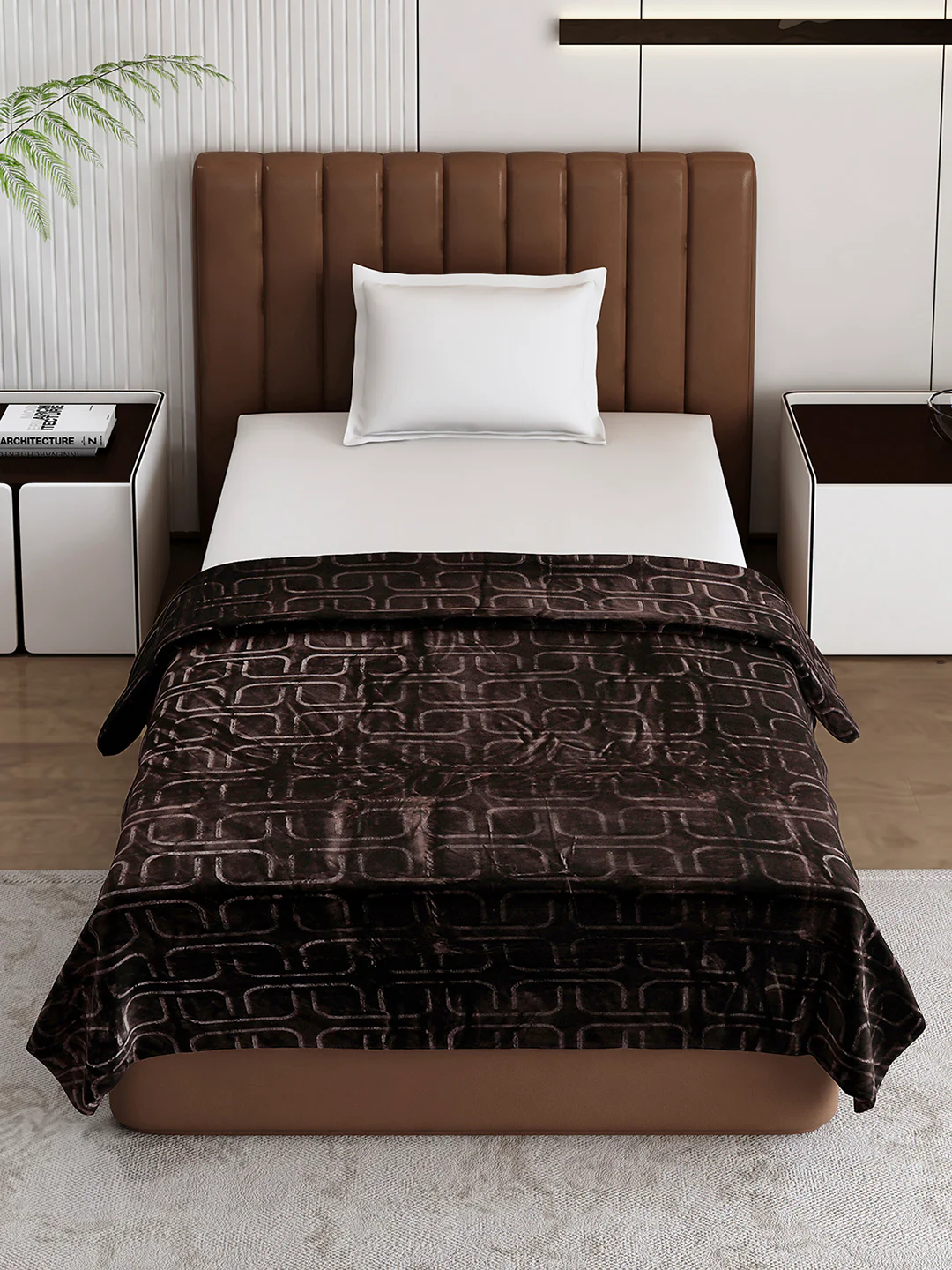 Printed Single Bed 210 GSM Blanket for AC Room - (Terra) - Image 2