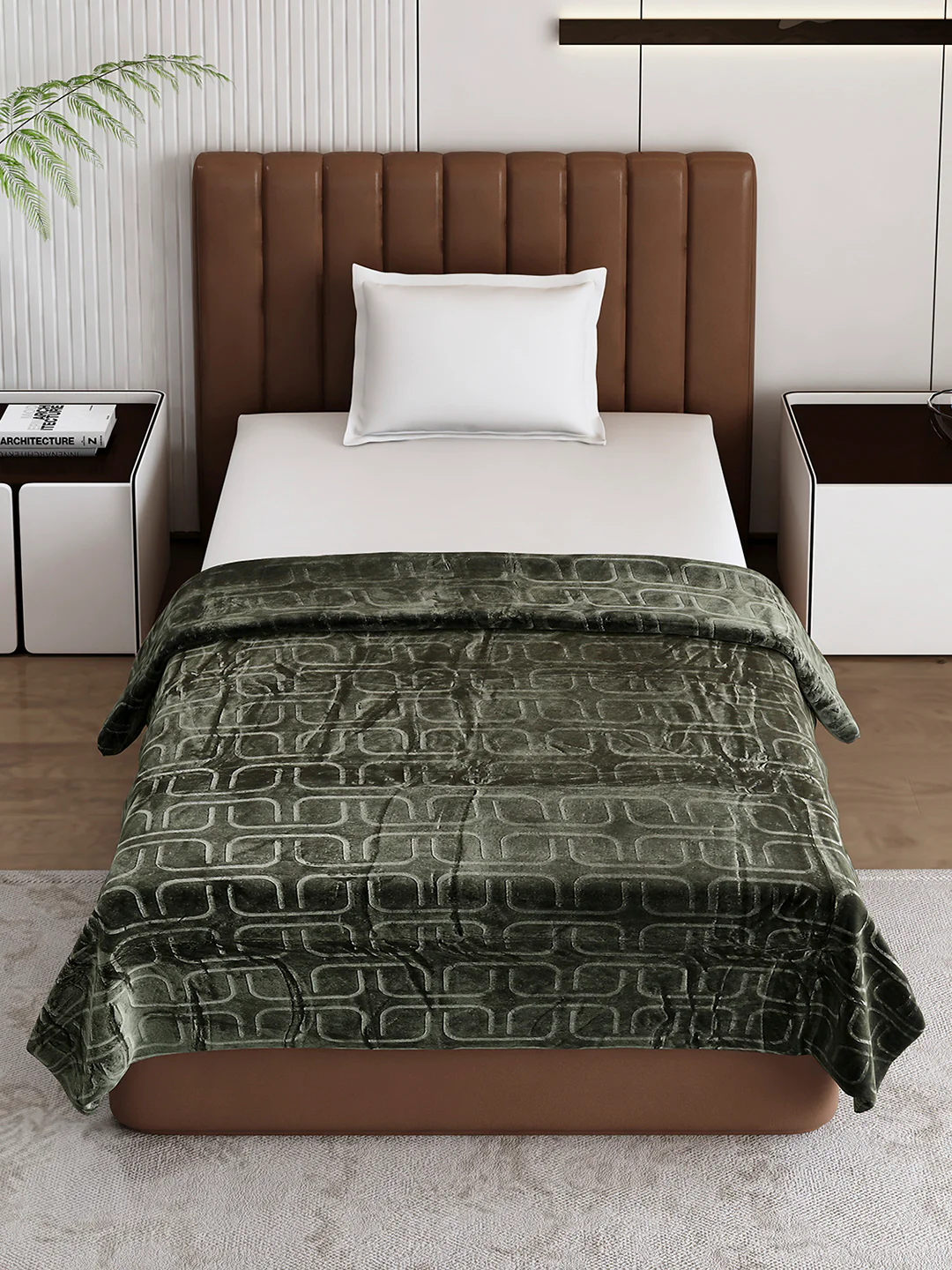 Printed Single Bed 210 GSM Blanket for AC Room - (Terra) - Image 2
