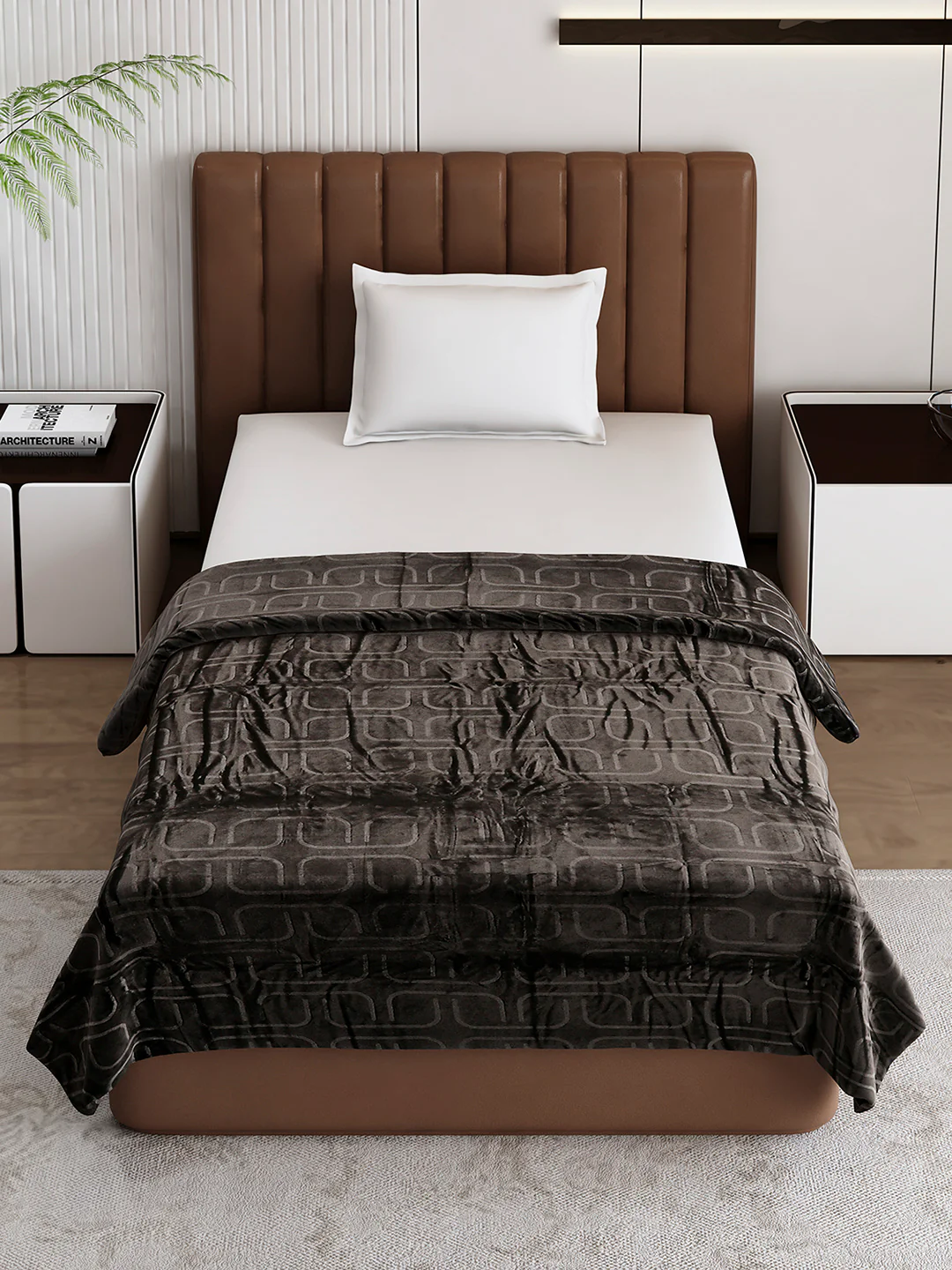 Printed Single Bed 210 GSM Blanket for AC Room - (Terra) - Image 2