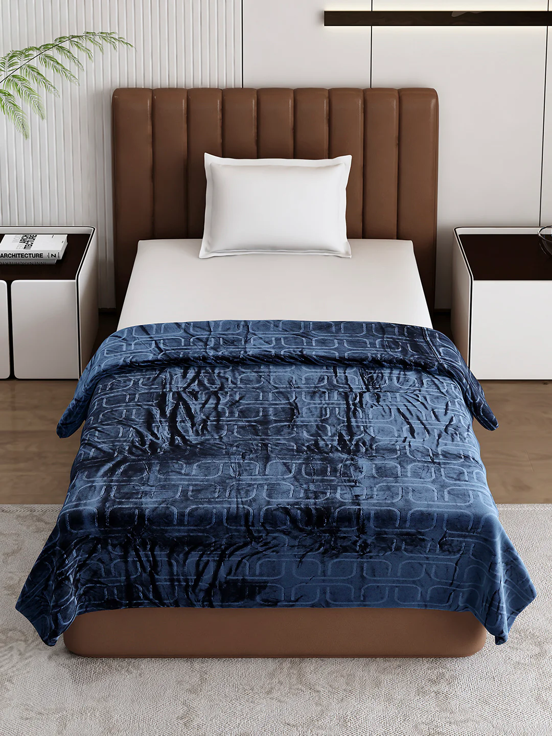 Printed Single Bed 210 GSM Blanket for AC Room - (Terra) - Image 2