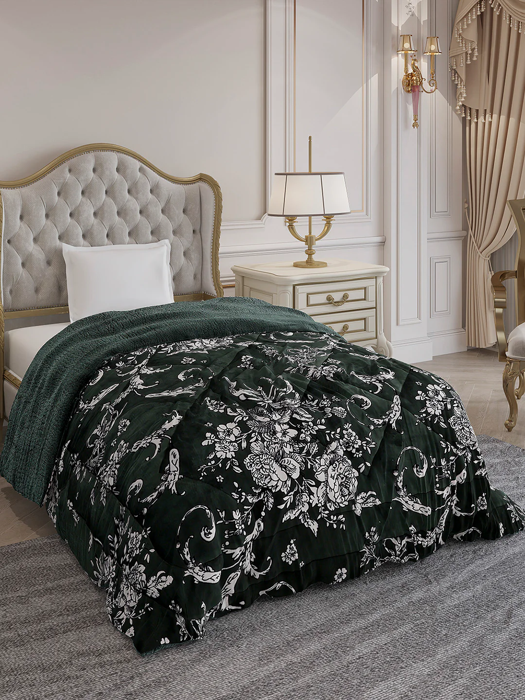 Printed Single Bed 210 GSM Comforter for Mild Winter (Nixie), Weight 660 gm - Image 4