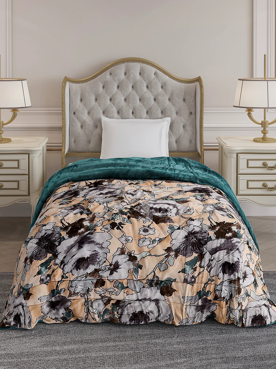 Printed Single Bed 233 GSM Comforter for Mild Winter (James), Weight 715 gm - Image 2