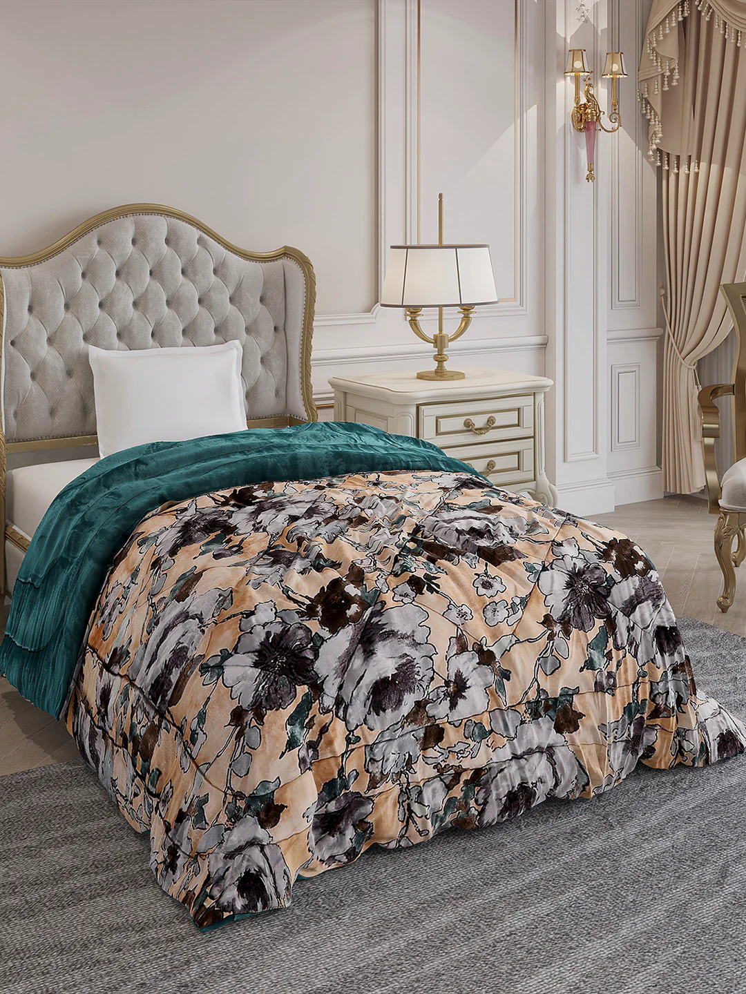 Printed Single Bed 233 GSM Comforter for Mild Winter (James), Weight 715 gm - Image 4
