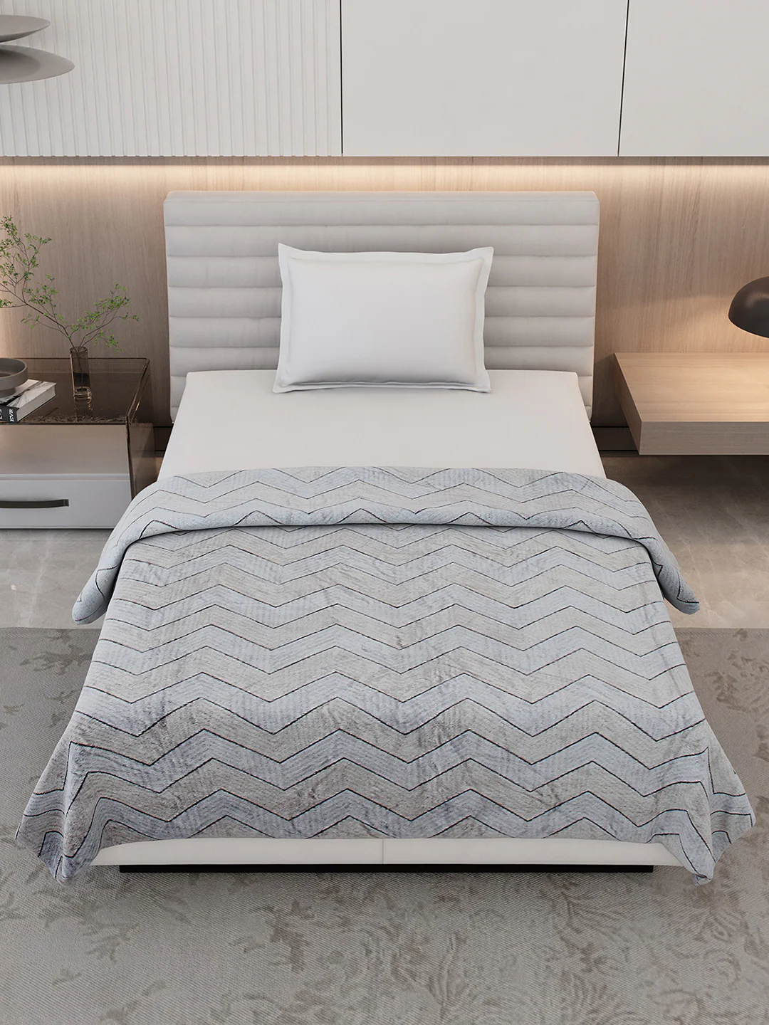 Printed Single Bed 300 GSM Blanket for AC Room - (Kaira) - Image 2