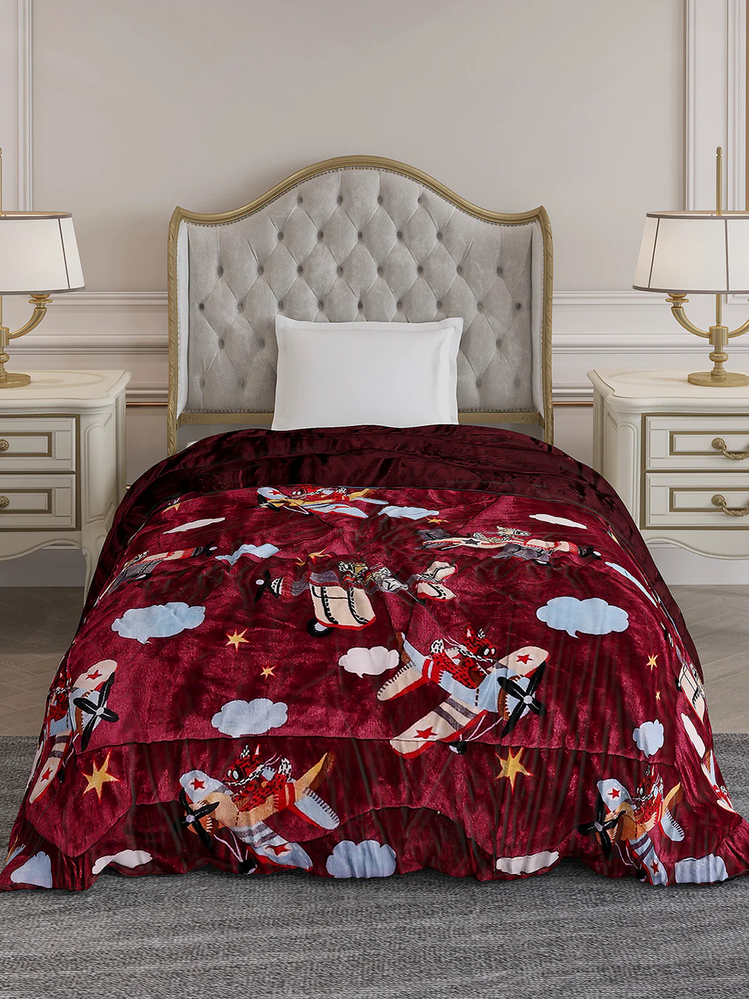 Printed Single Bed 300 GSM Comforter for Mild Winter (Ananya), Weight 720 gm - Image 2
