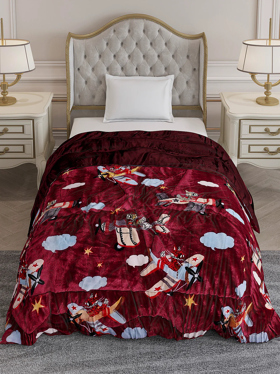 Printed Single Bed 300 GSM Comforter for Mild Winter (Ananya), Weight 720 gm - Image 3