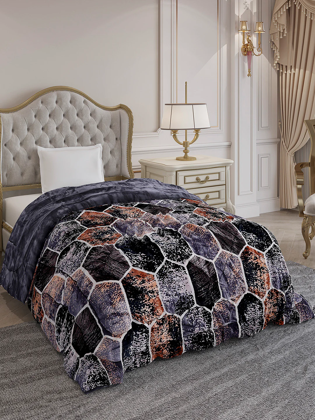Printed Single Bed 300 GSM Comforter for Mild Winter (Dixie), Weight 725 gm - Image 4