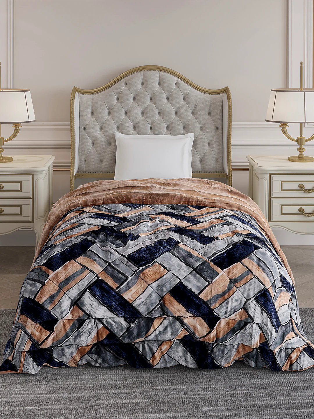 Printed Single Bed 300 GSM Comforter for Mild Winter (Dixie), Weight 725 gm - Image 2